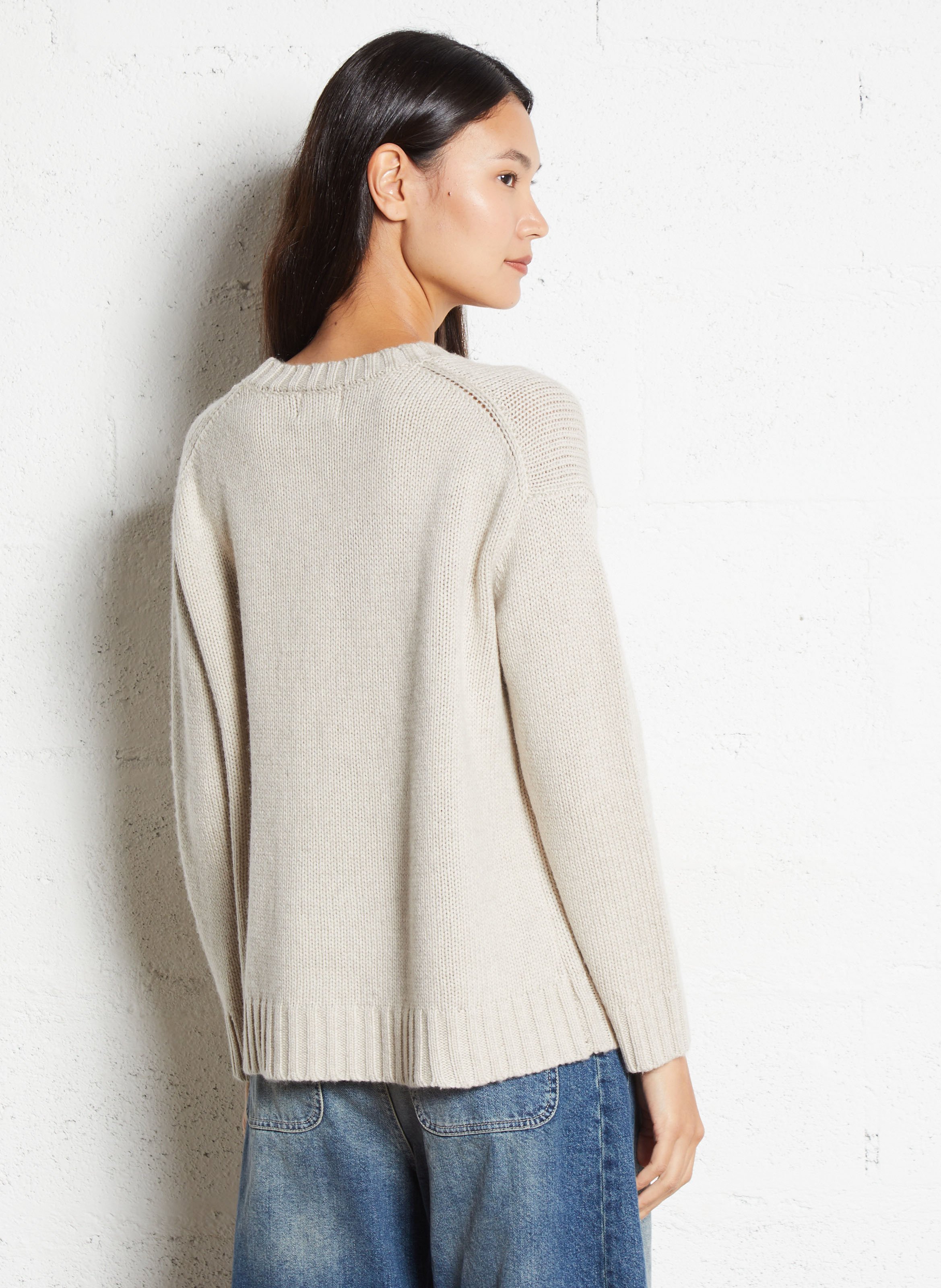 Blended wool oversize sweater BELLA JONES Beige