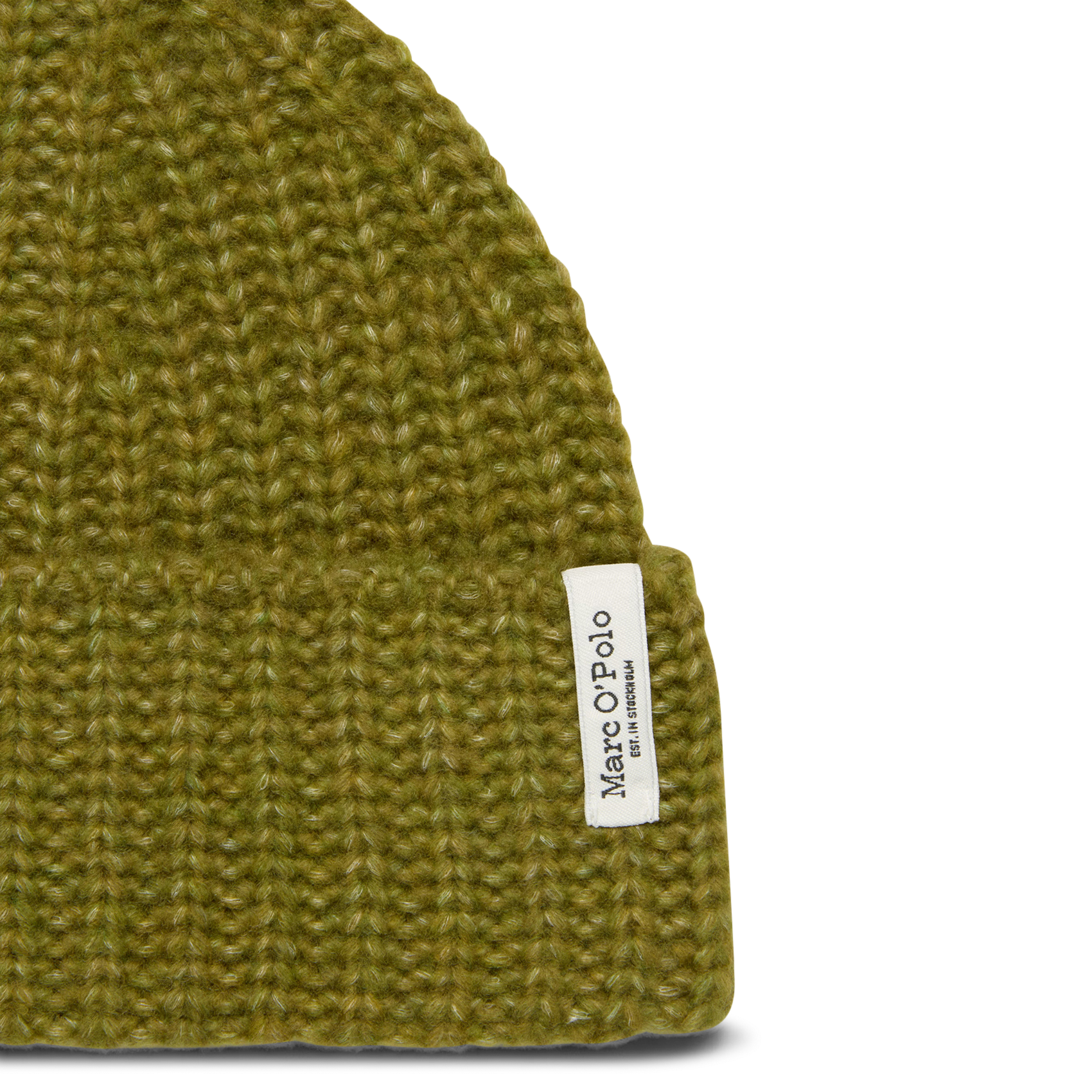 Solid mixed wool beanie with cuff MARC O'POLO Khaki