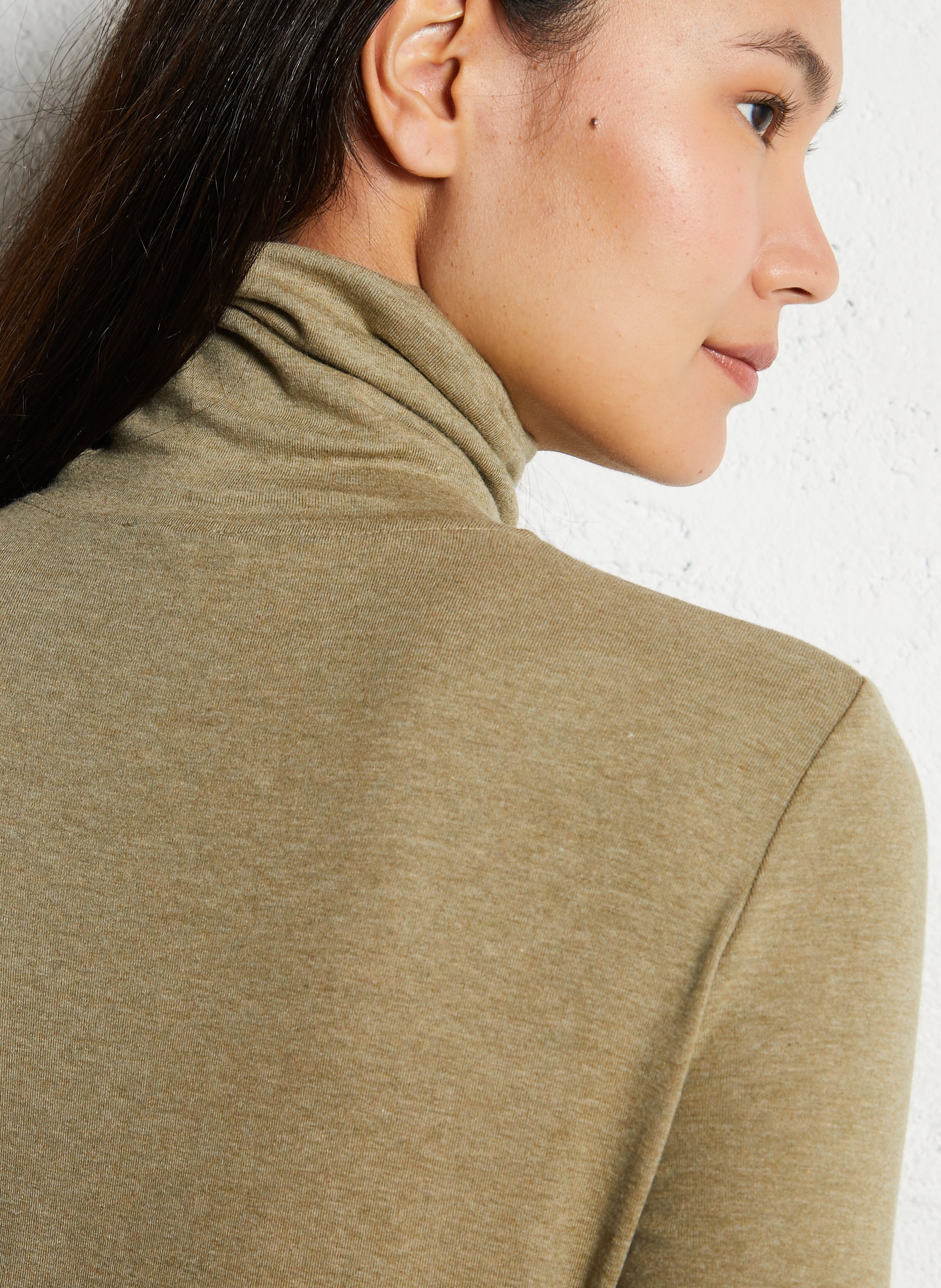 Long-sleeve fluid turtleneck t-shirt MAISON 123 Green