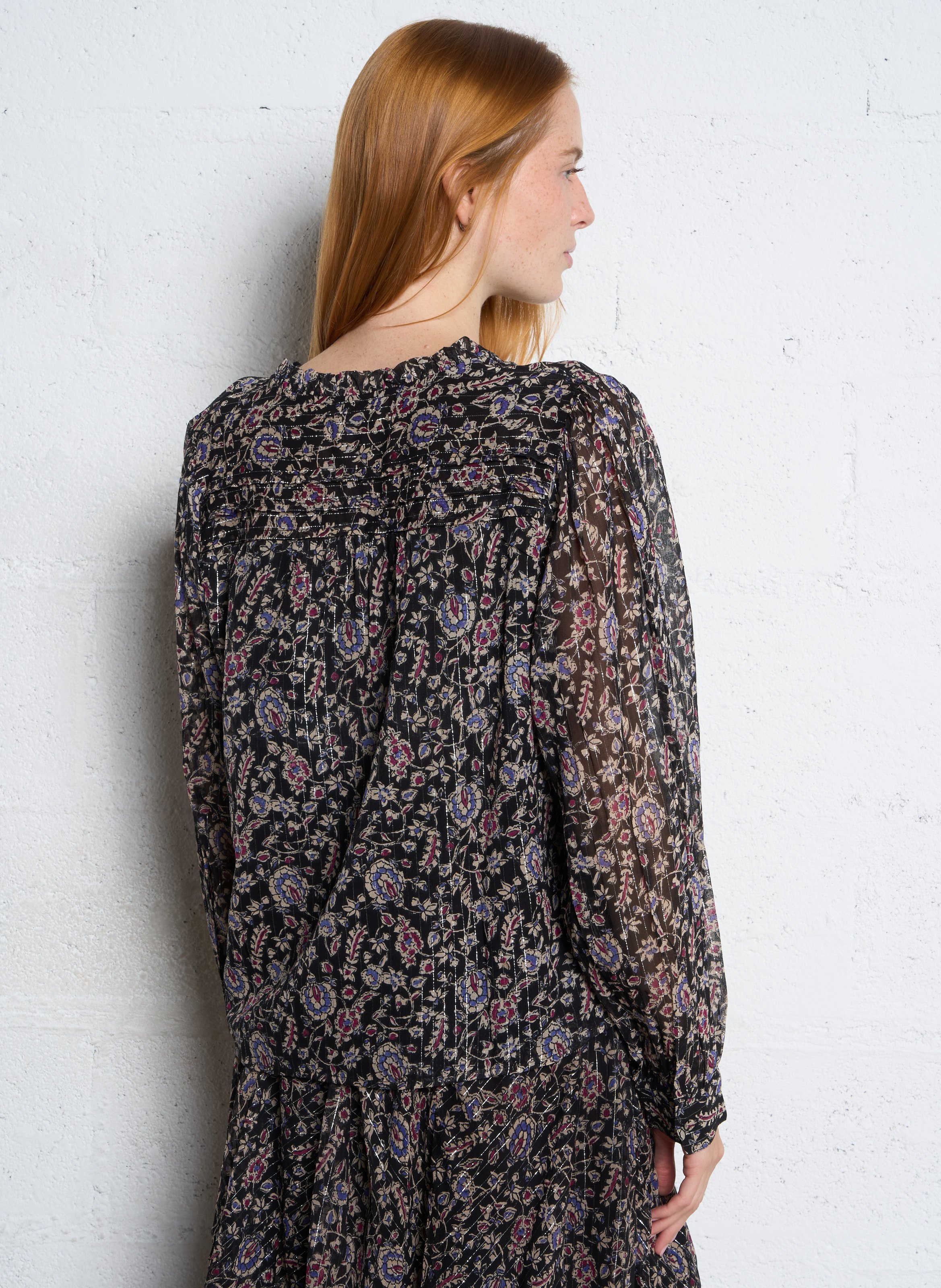 Straight round neck printed blouse THE NEW SOCIETY Multicolored