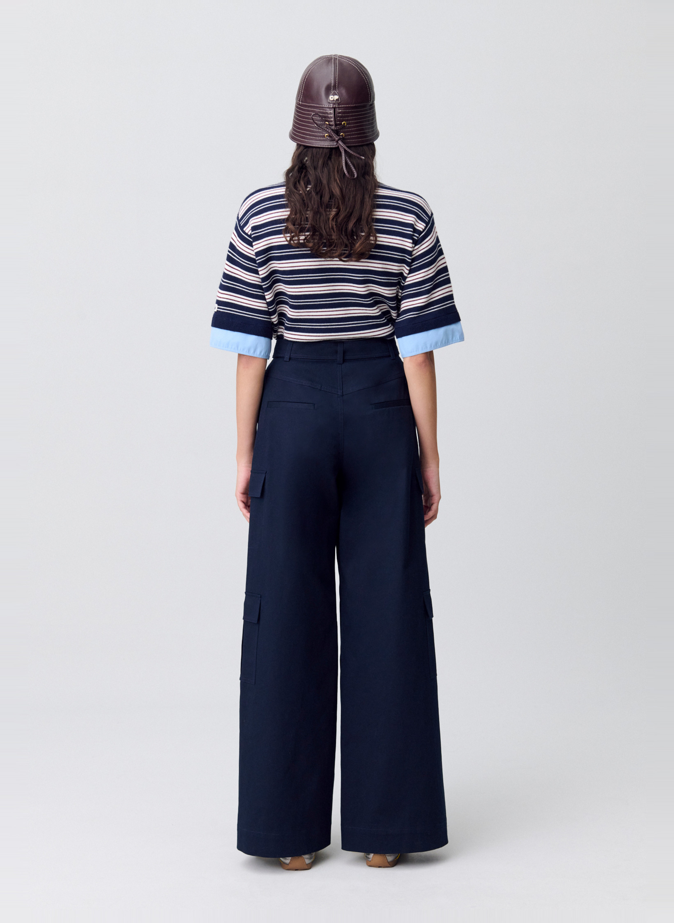 Pantalon large type cargo uni CLAUDIE PIERLOT Bleu