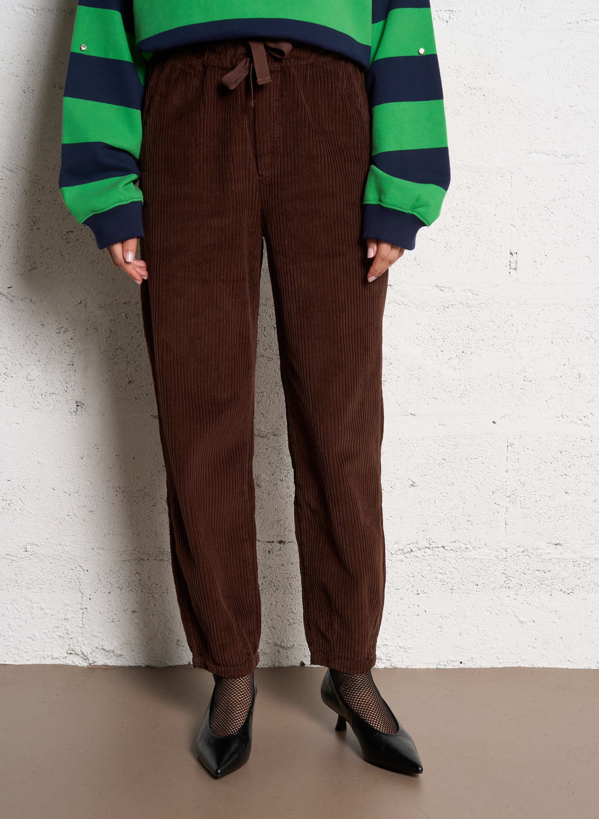 Caprihose aus Cord EMILE ET IDA Braun