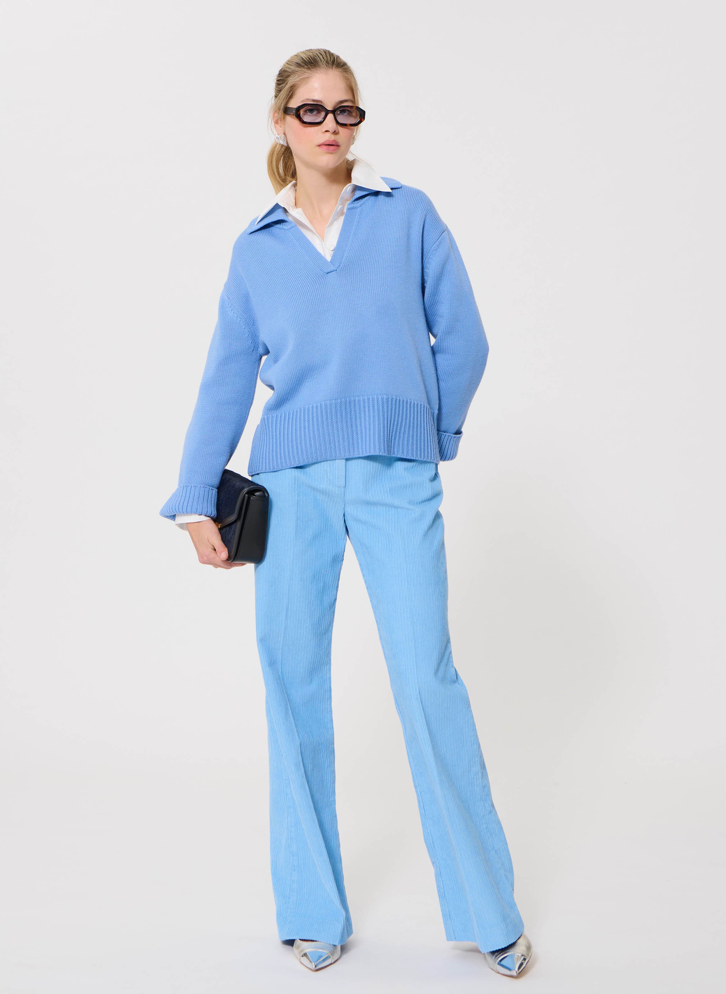 Wide corduroy trousers TARA JARMON Blue