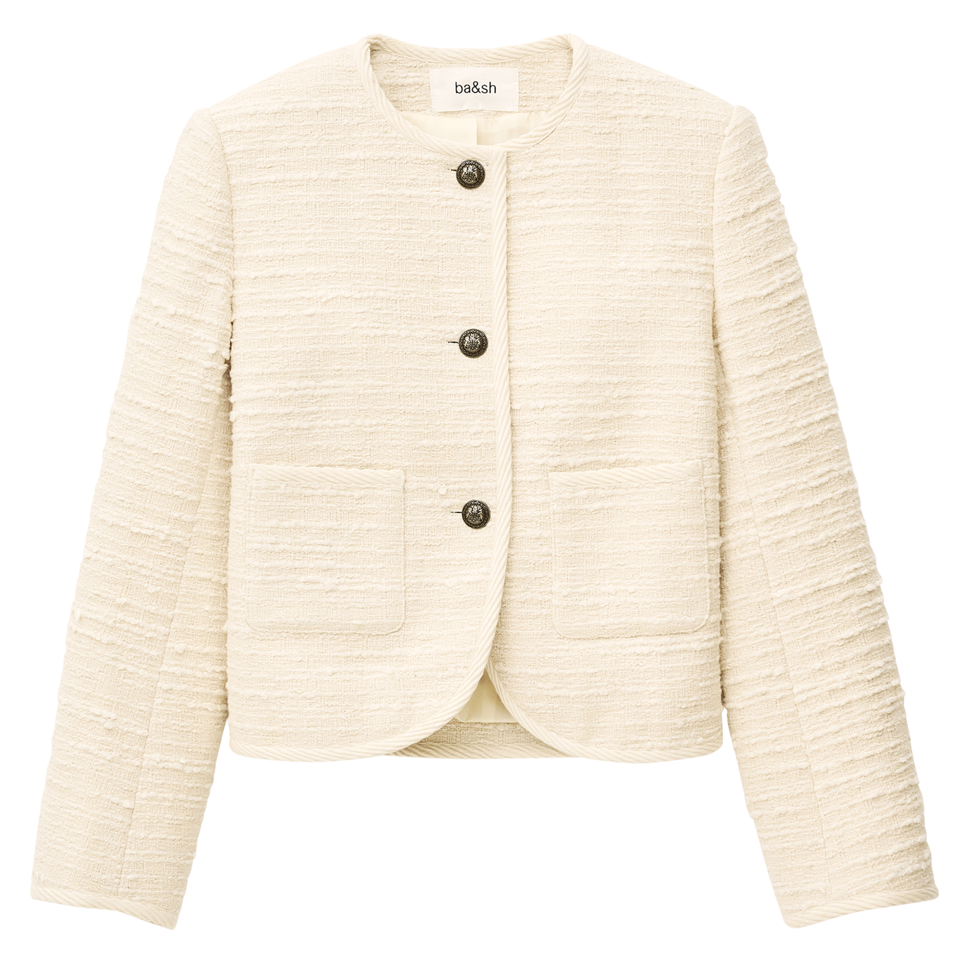 Veste droite col rond en coton mélangé BA&SH Beige