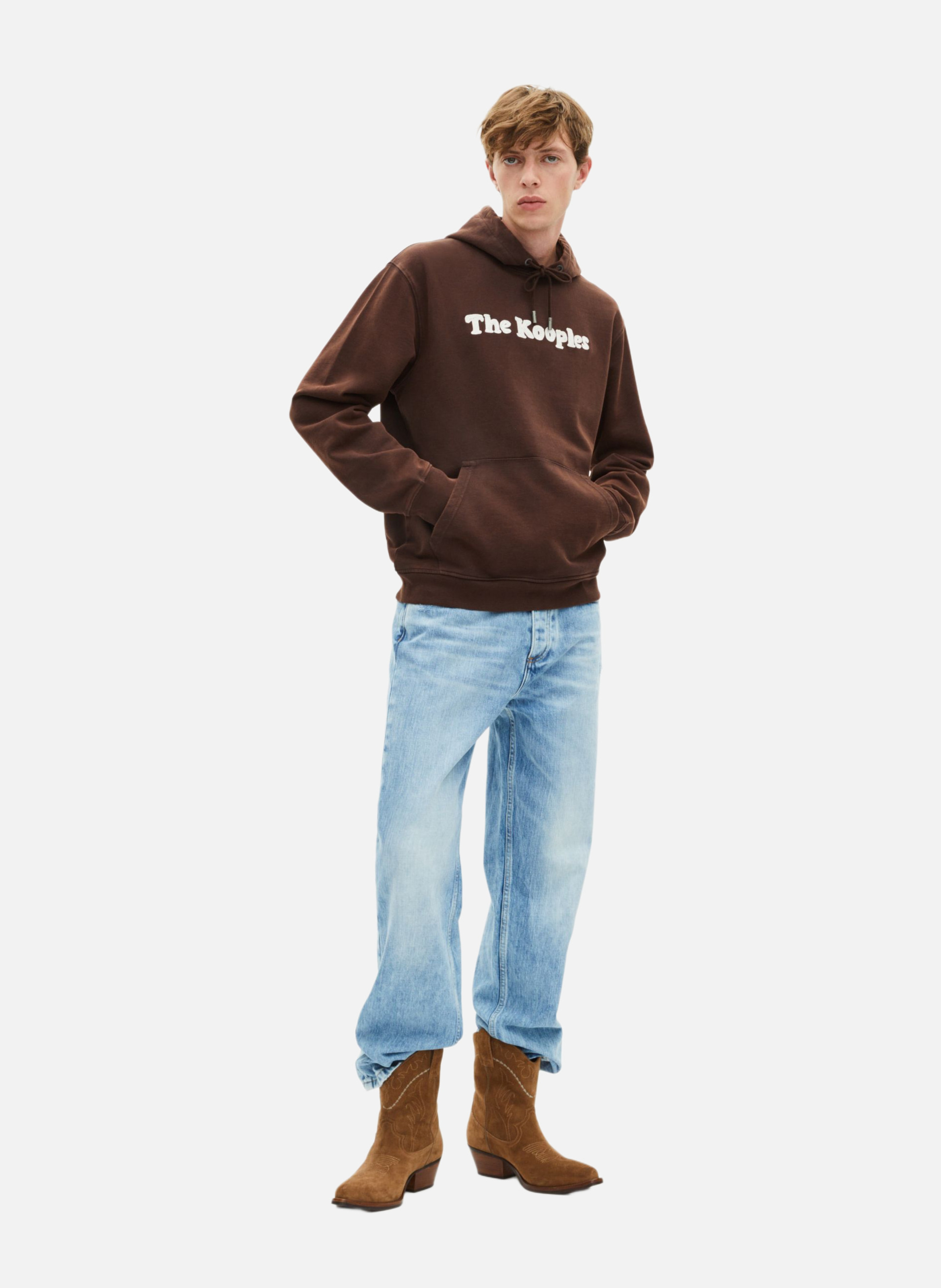 Hooded sweatshirt with embroidery THE KOOPLES Brown