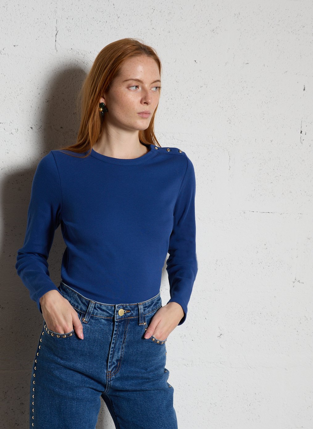 Round-neck straight-cut cotton-blend T-shirt ARMOR LUX