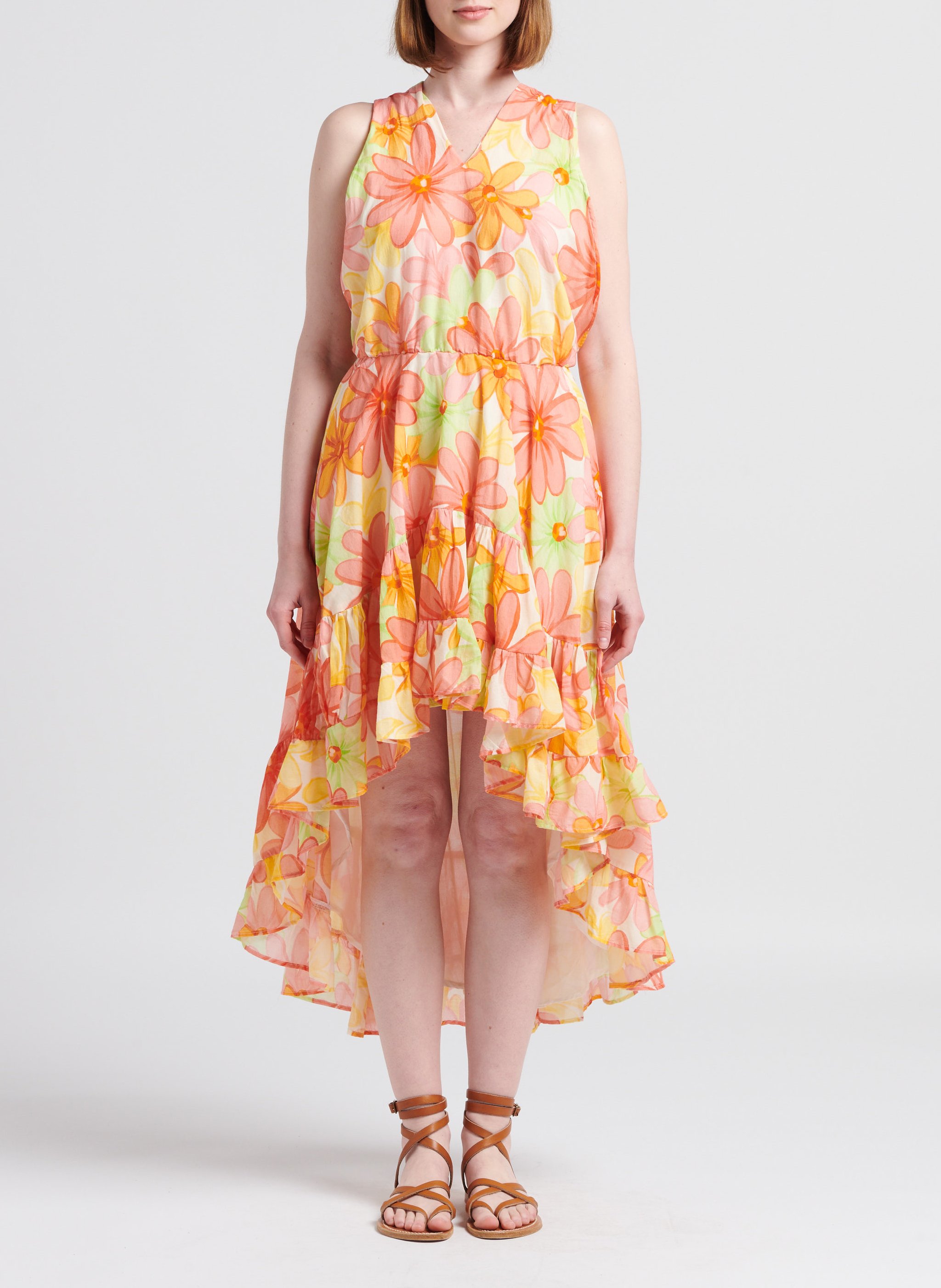 Robe asymétrique en coton SUNDRESS Jaune