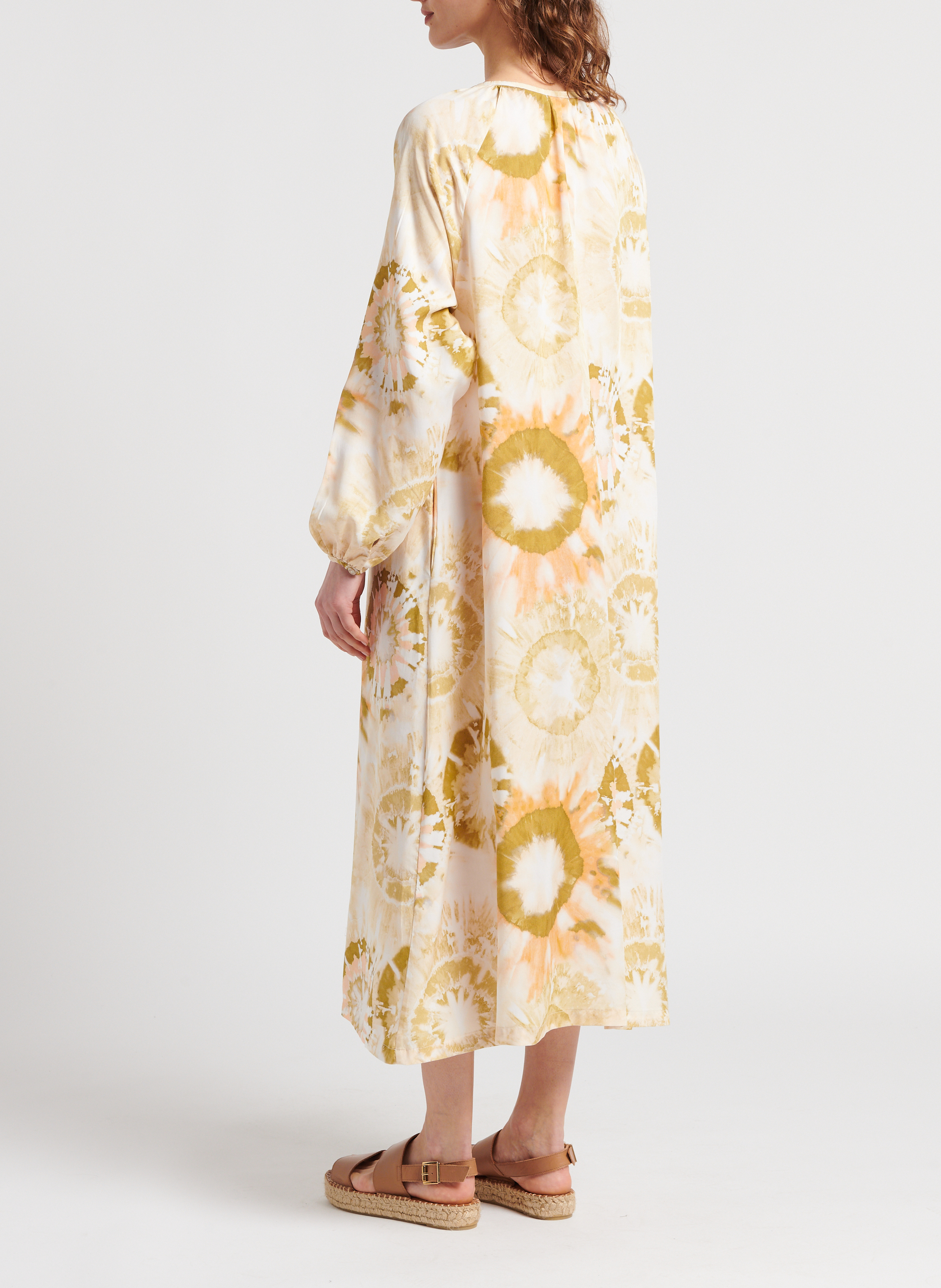 Halflange jurk met ronde hals en print THE NEW SOCIETY Veelkleurig