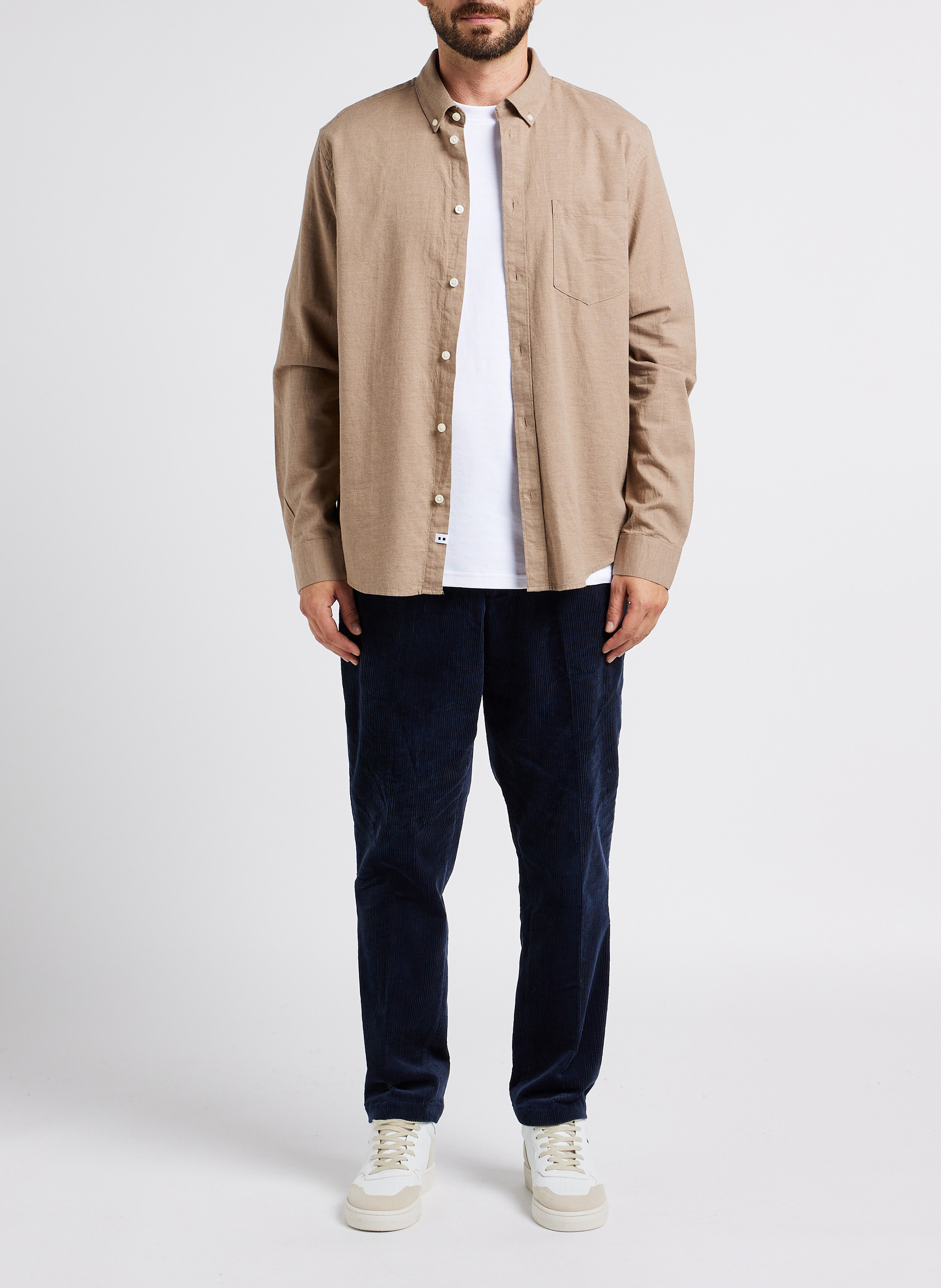 Chemise regular-fit en coton bio MINIMUM Beige