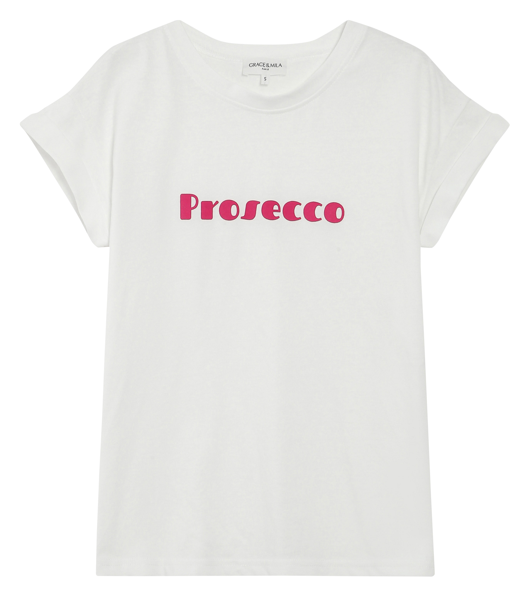 Tee-shirt col rond en coton  GRACE ET MILA Rose