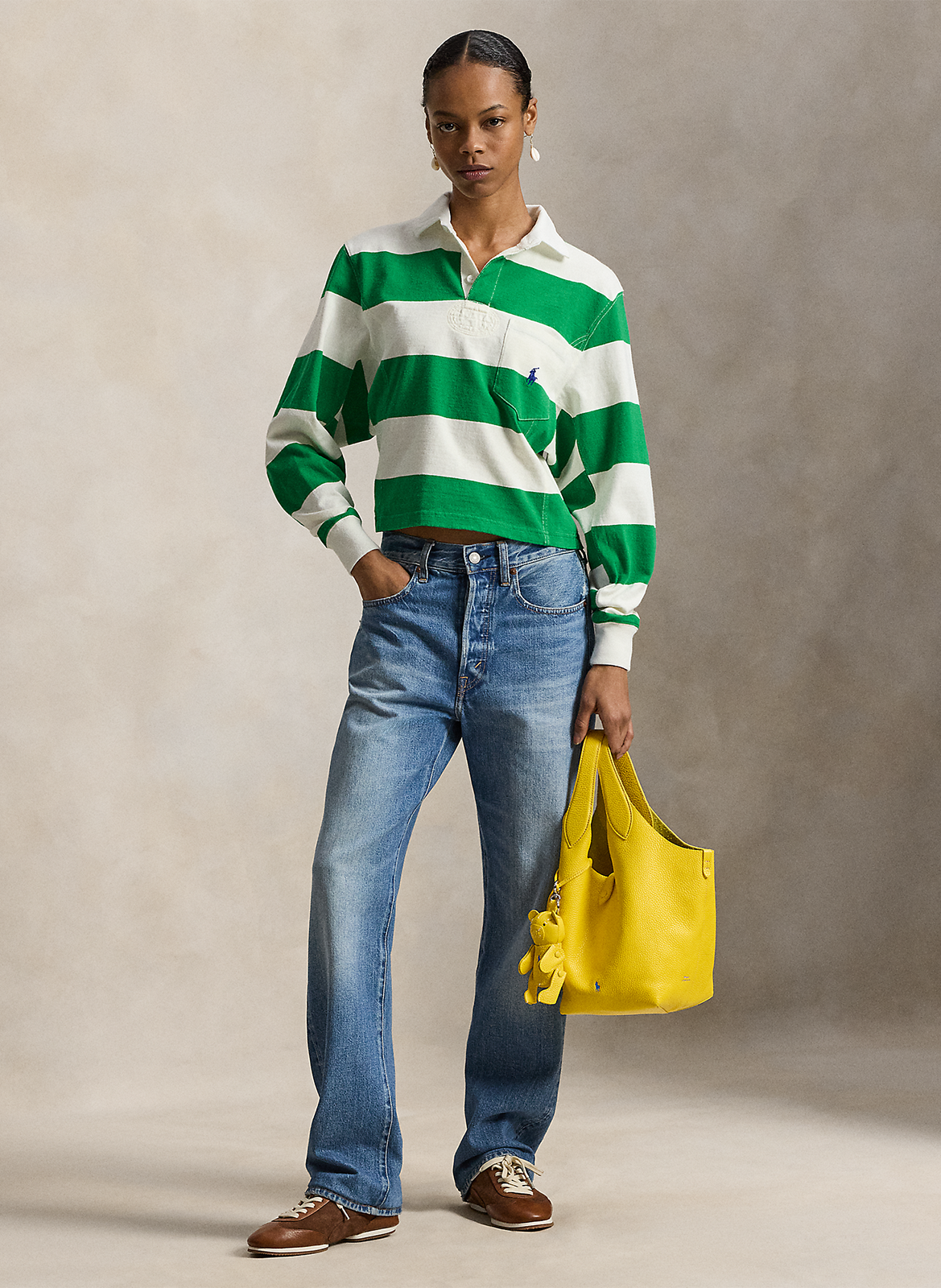 Relaxed-fit striped cotton polo POLO RALPH LAUREN Green