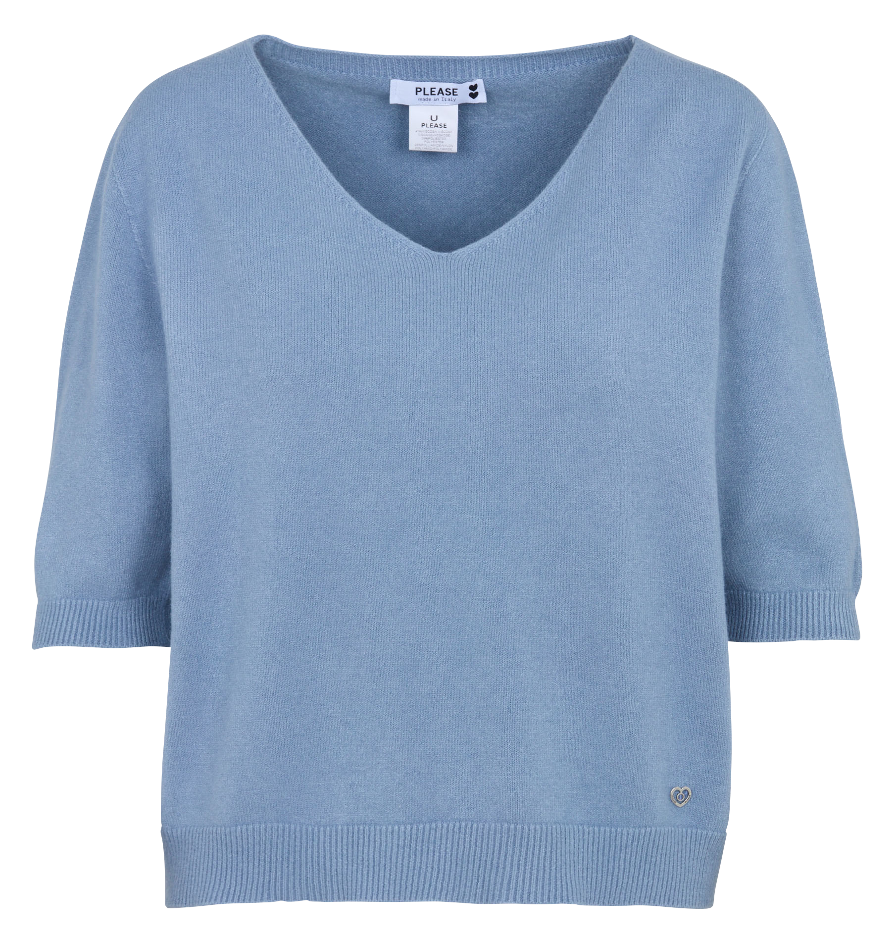 Oversized trui met V-hals  Jeans chiaro