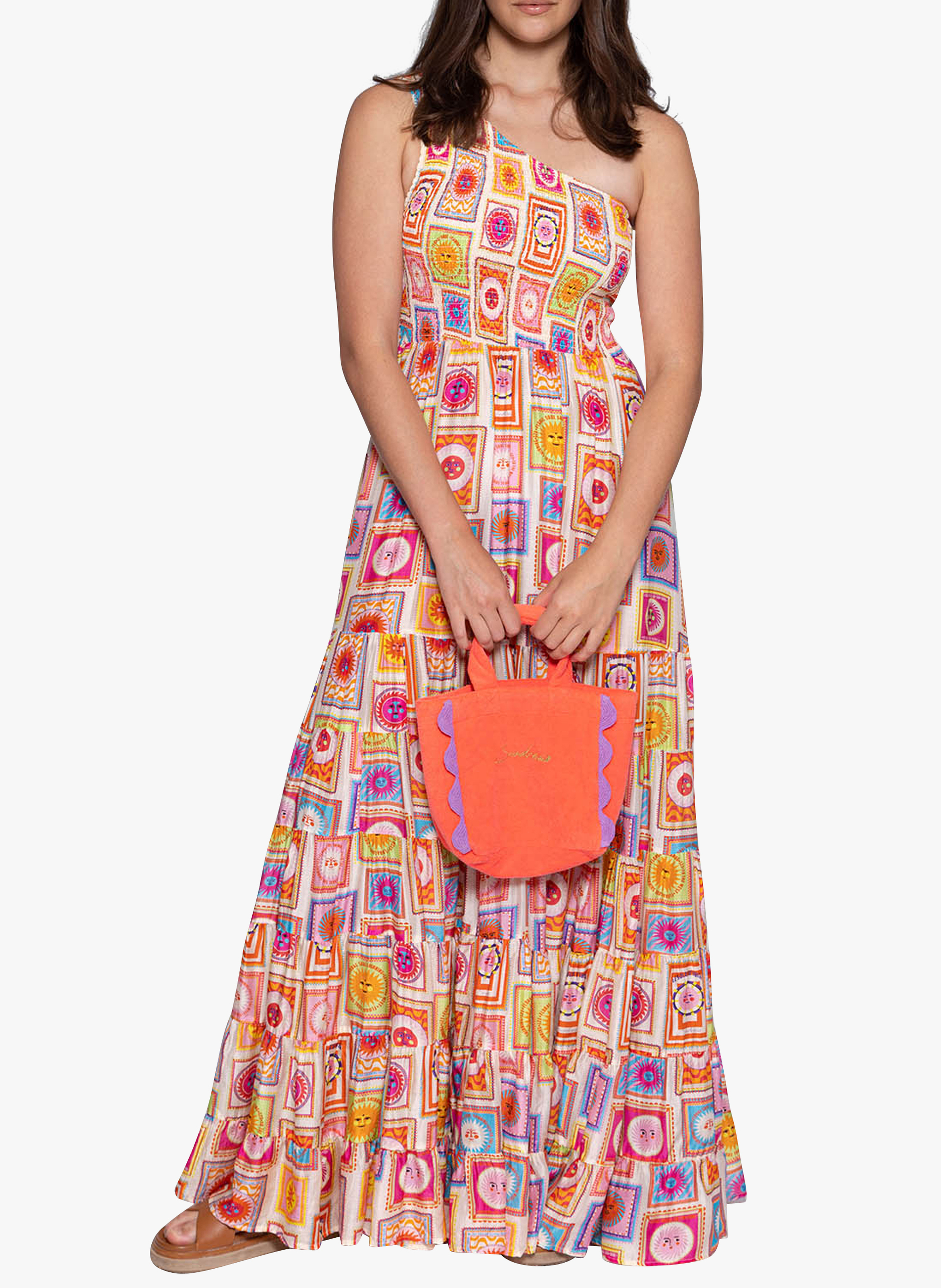 Robe longue imprimée asymétrique  SUNDRESS Multicolore