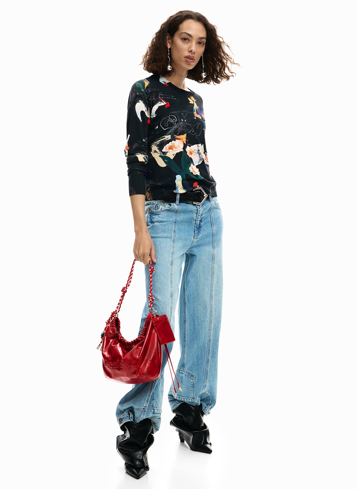 Sac porté épaule effet cuir DESIGUAL Rouge