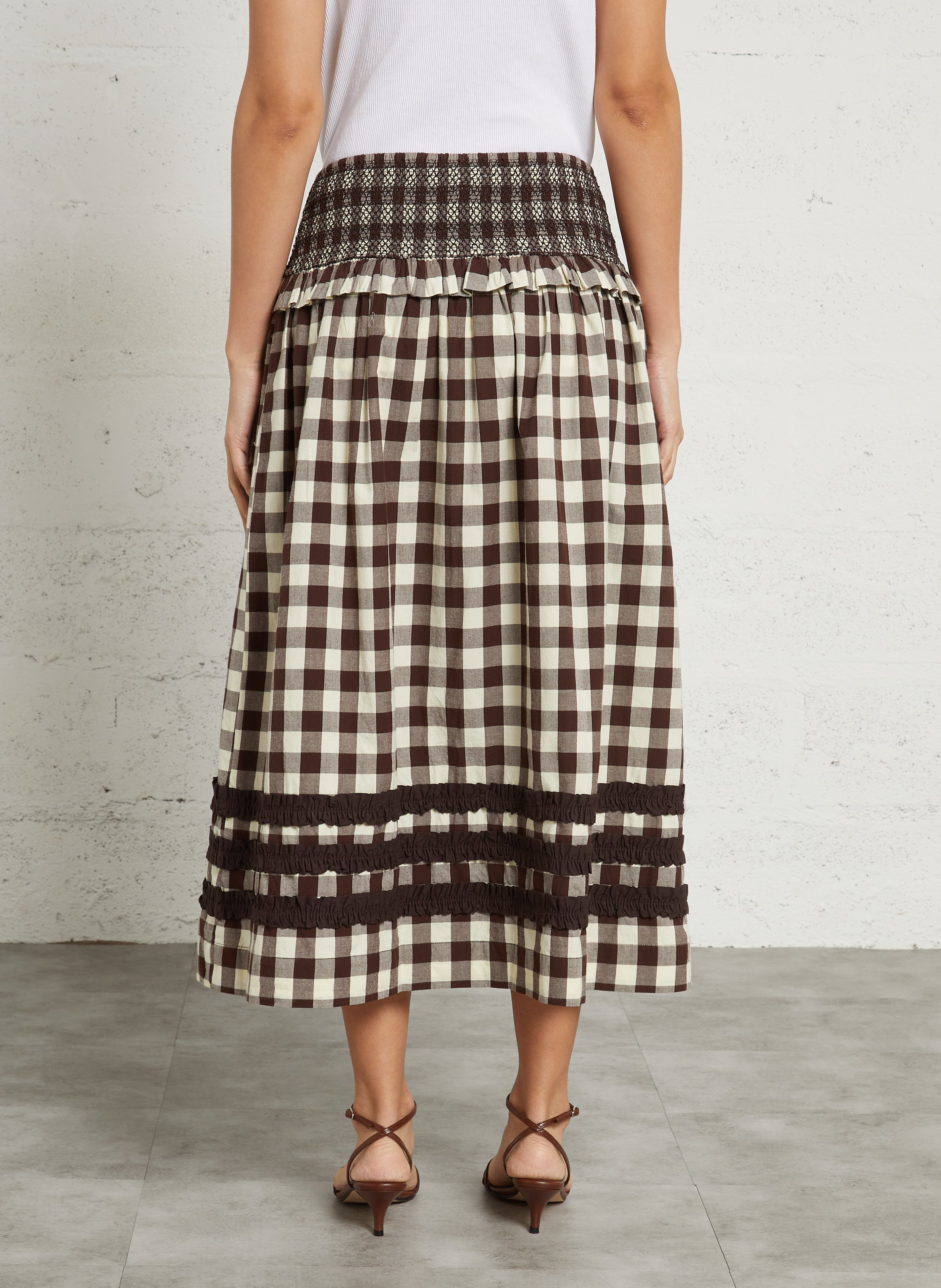 Flared skirt in organic cotton DAMSON MADDER Beige