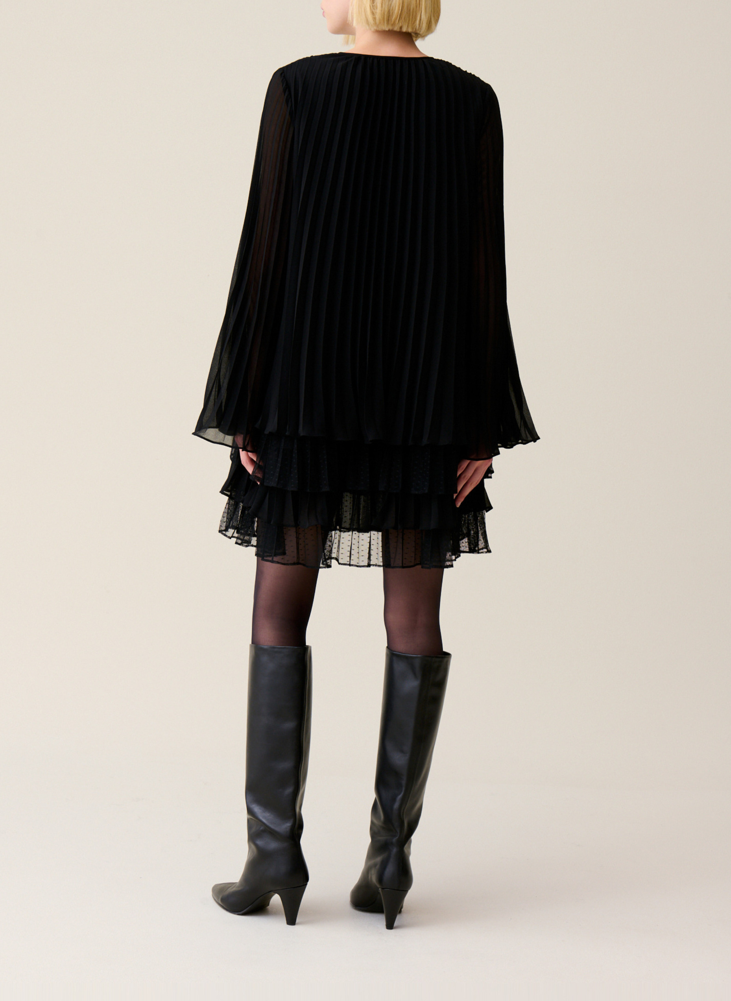 Korte jurk met volants CLAUDIE PIERLOT Zwart