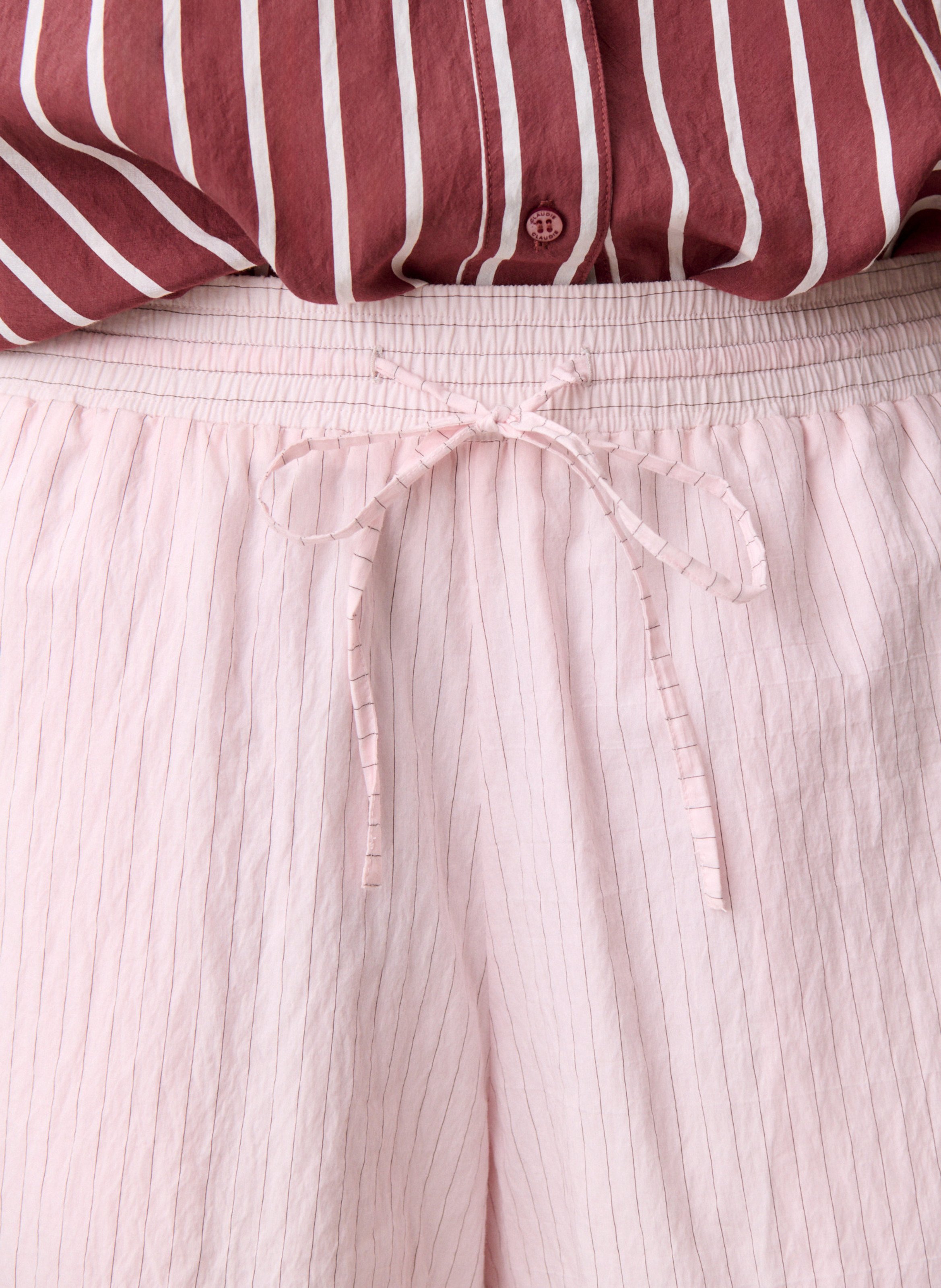 Korte grote gestreepte elastische shorts CLAUDIE PIERLOT Roze