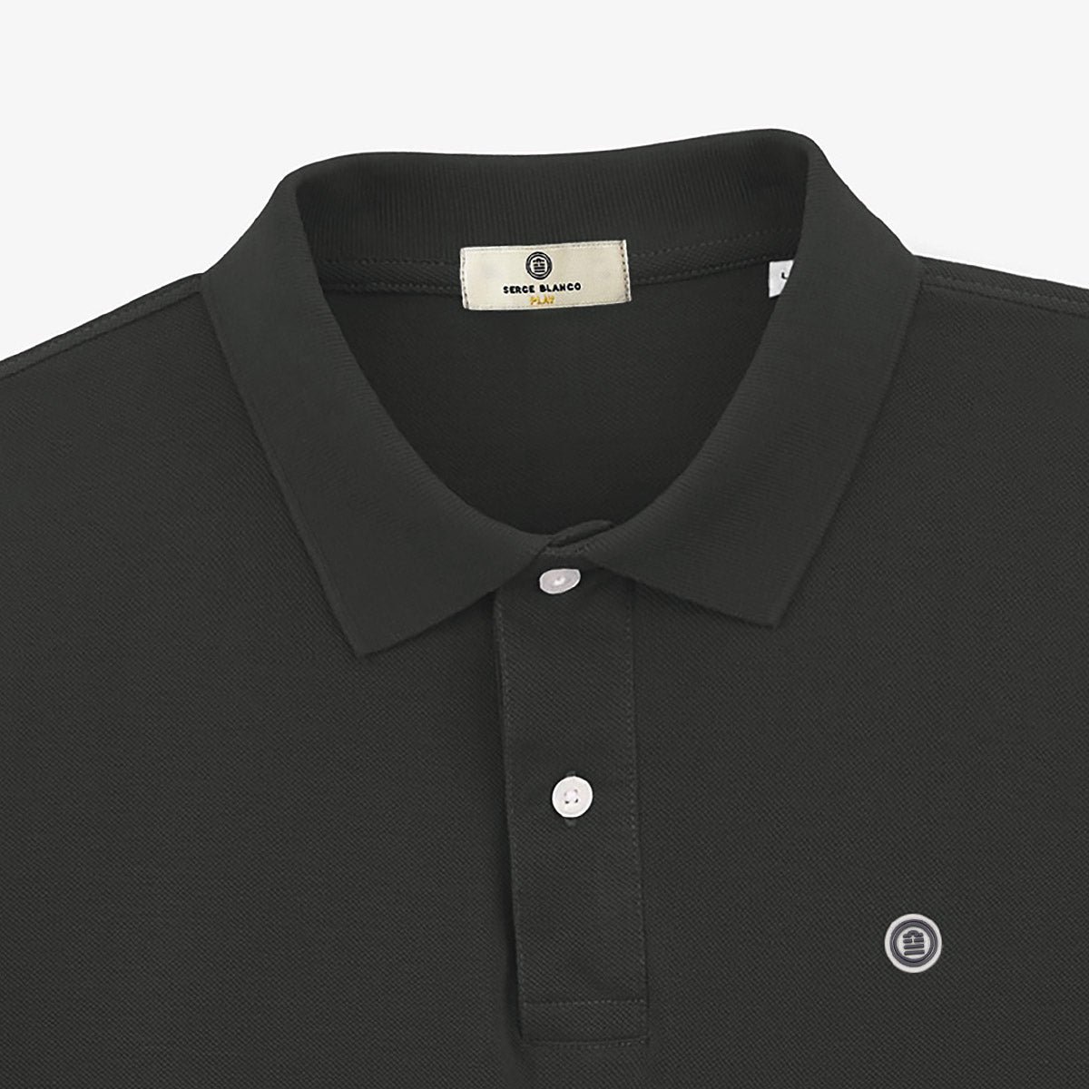 Short-sleeved cotton piqué knit polo SERGE BLANCO Grey