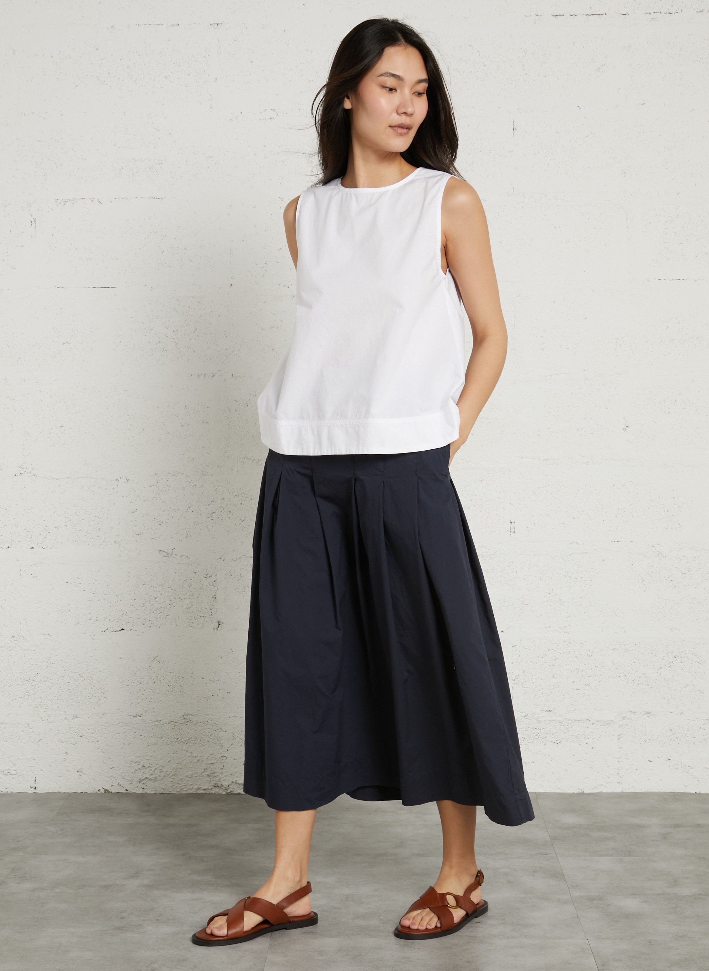 Sandales plates en cuir JB MARTIN Marron