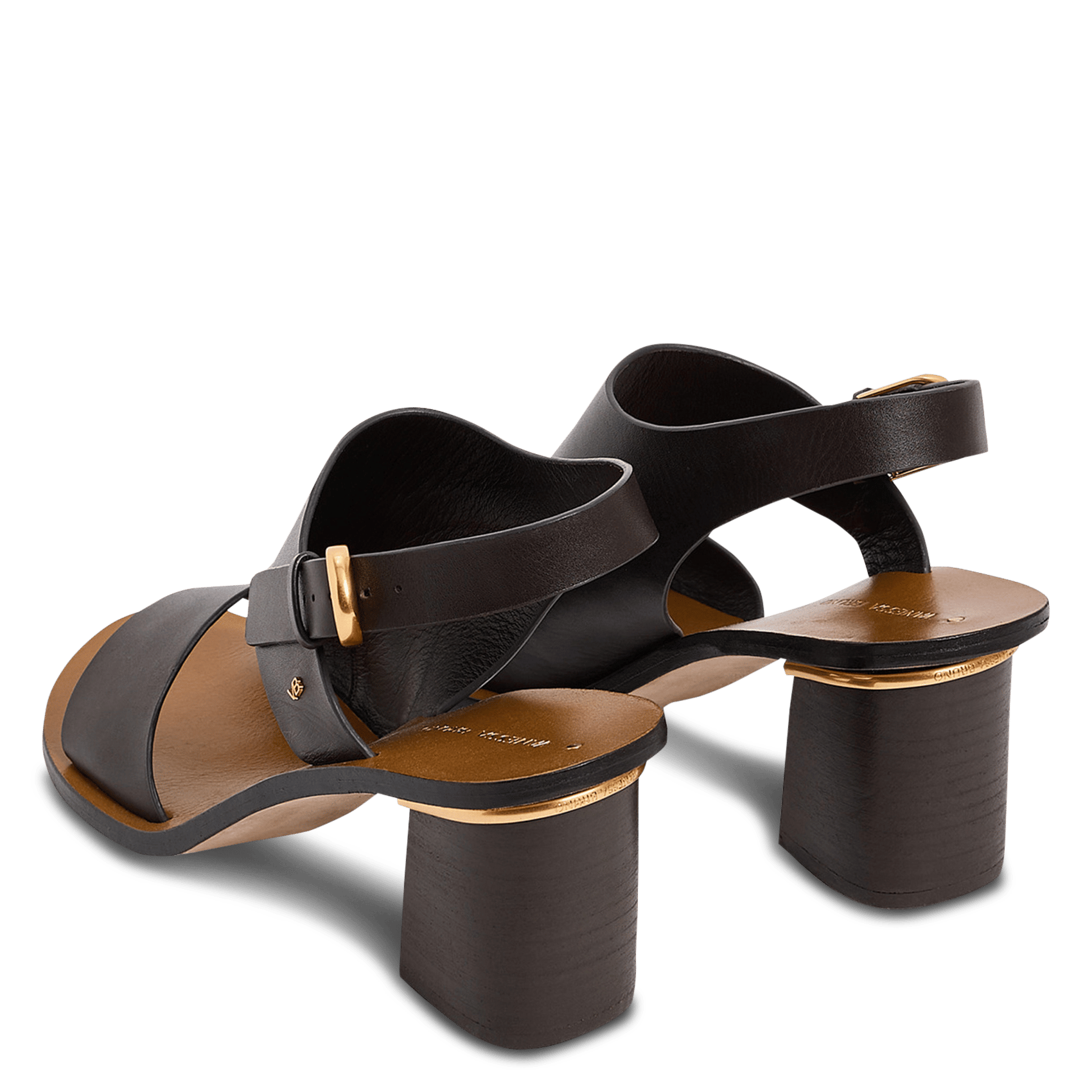 Hoge, leren sandalen VANESSA BRUNO Bruin