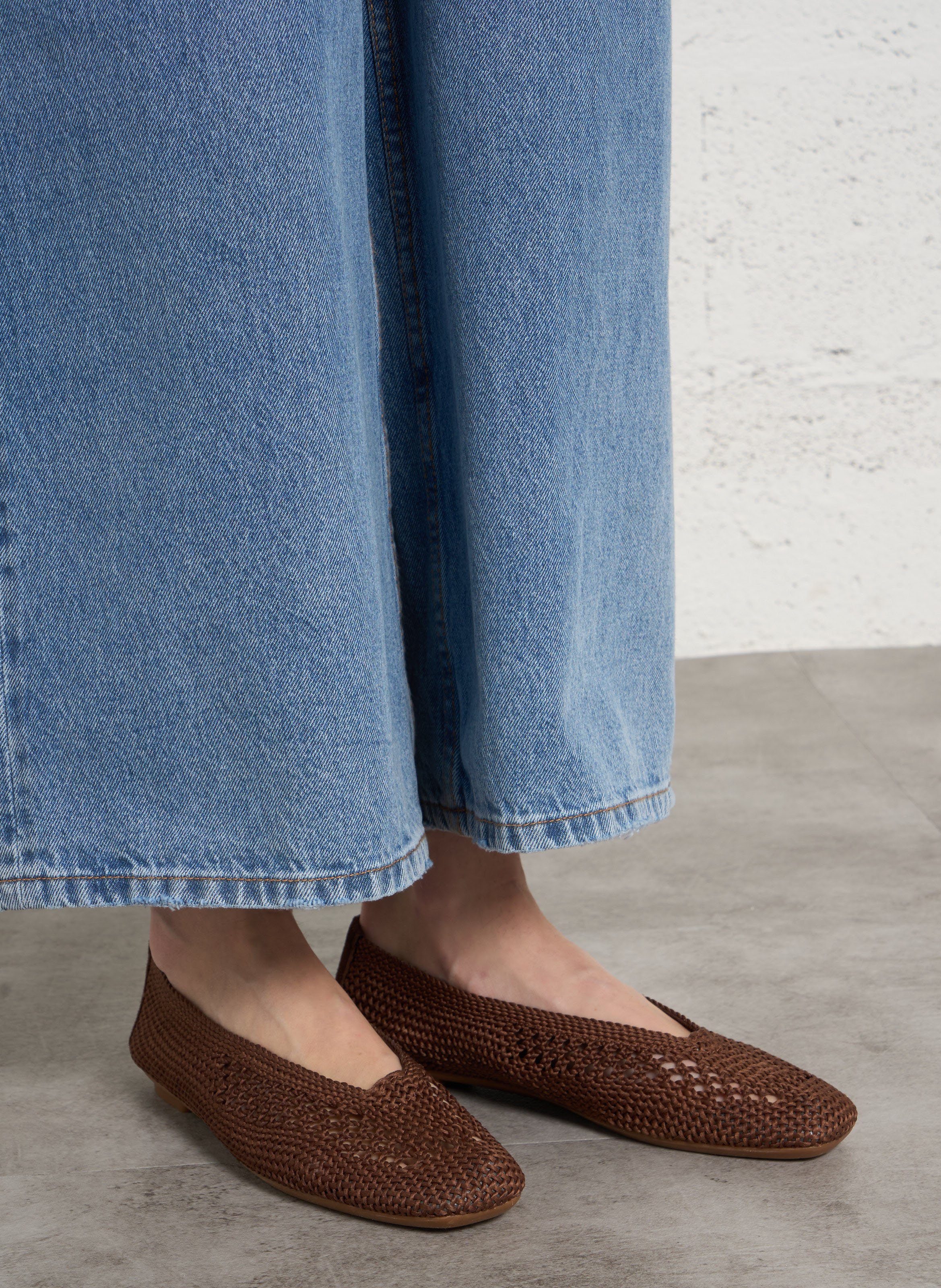 Braided ballet pumps REQINS Brown