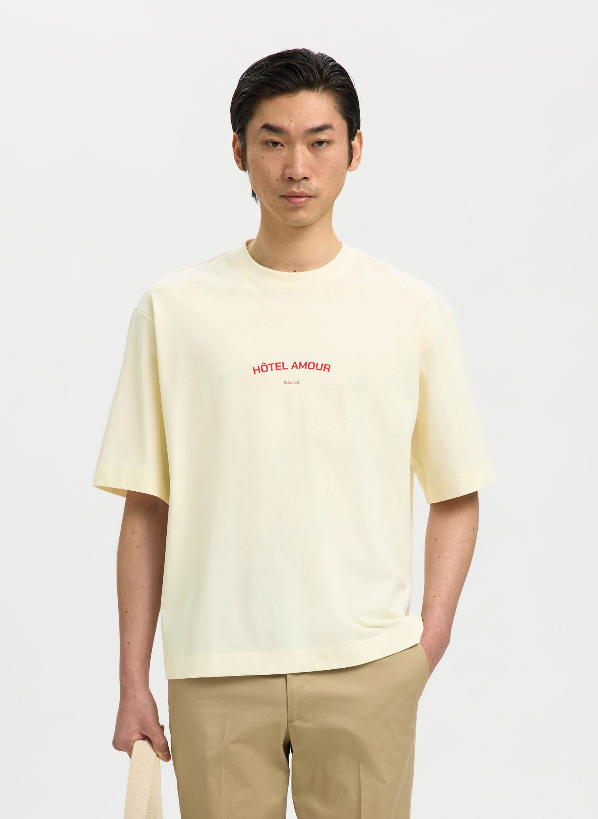 Tee-shirt col rond en coton bio SELECTED