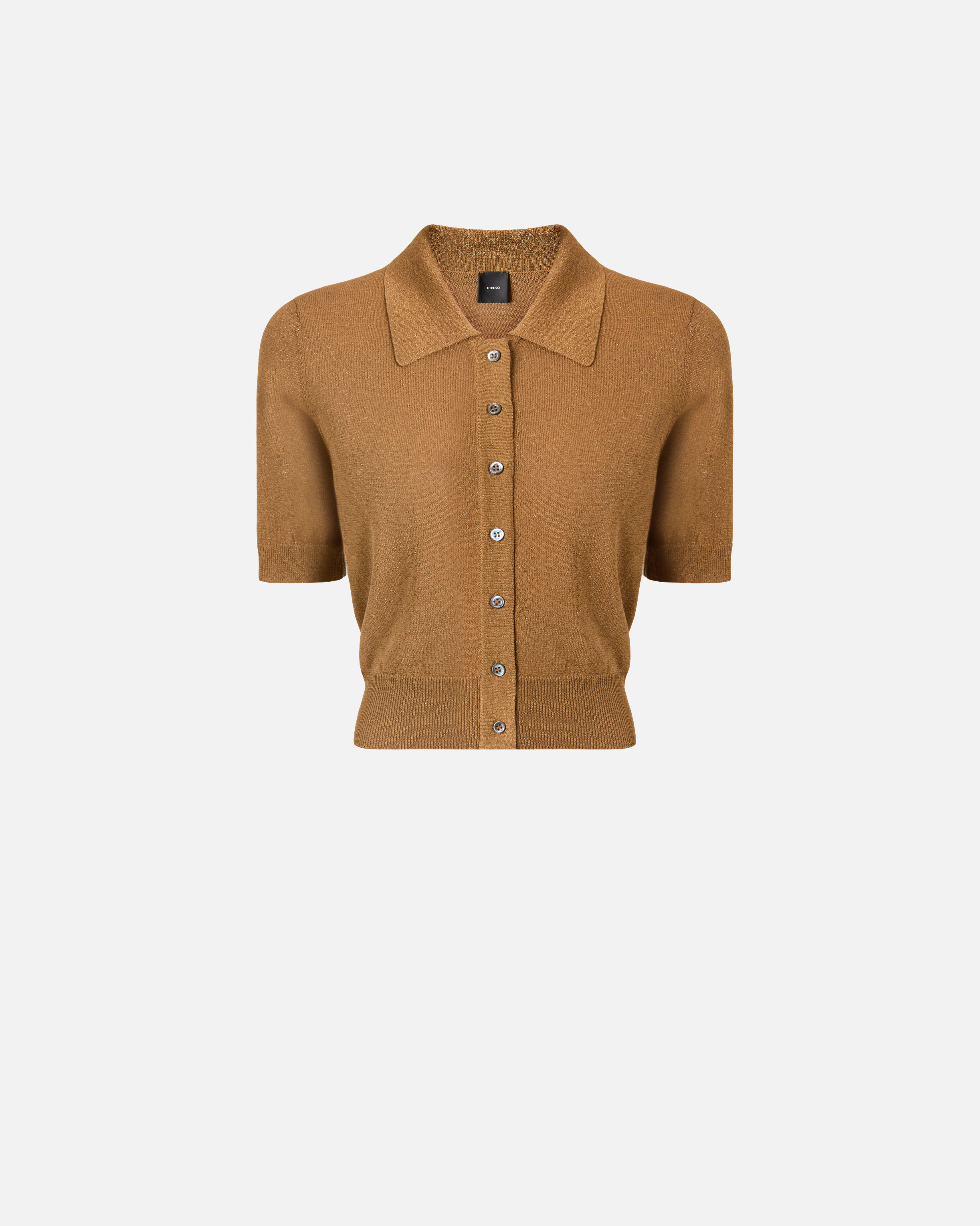 Cardigan cropped à manches courtes et petit col PINKO Orange