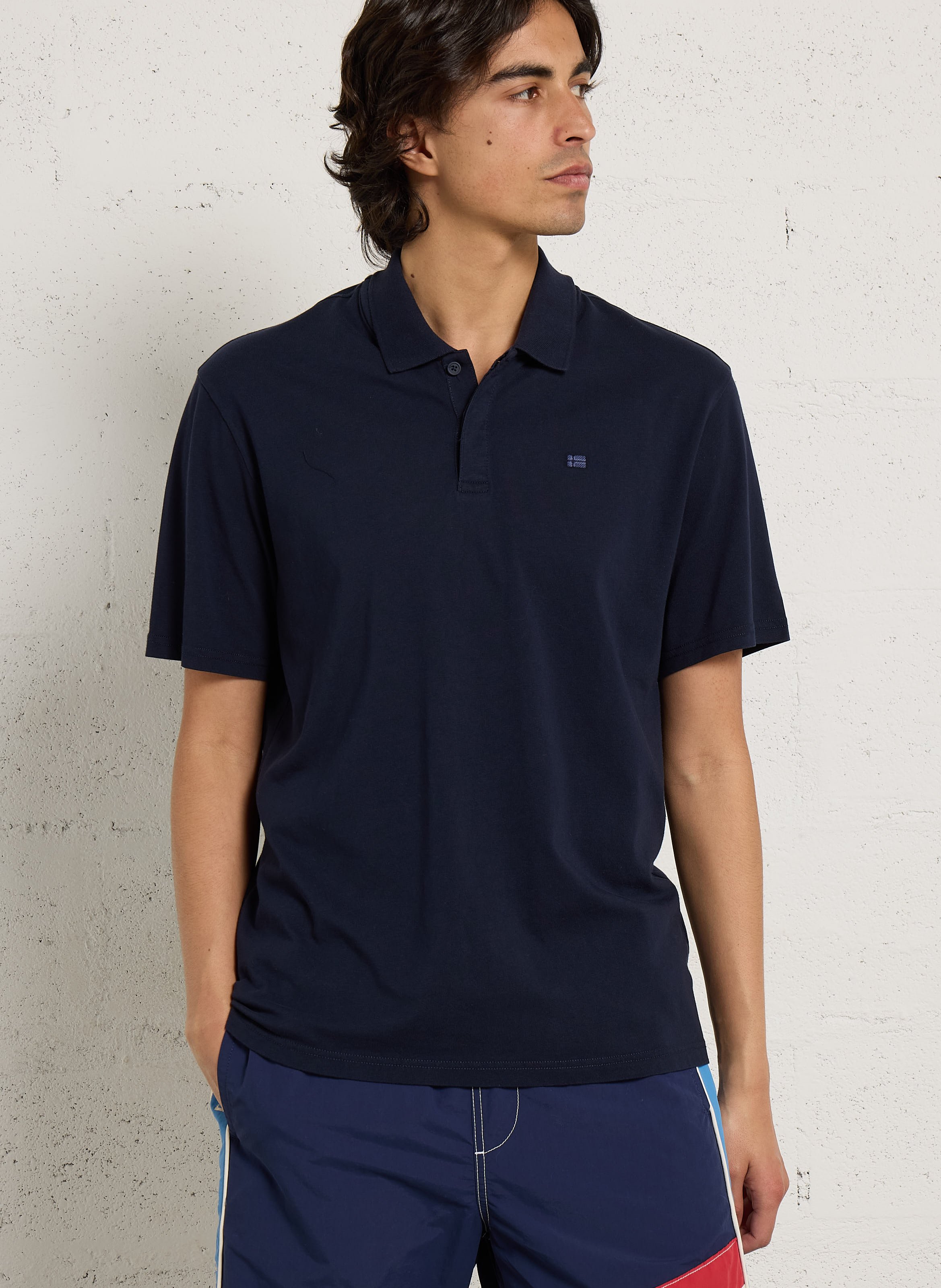 Besticktes Poloshirt aus Baumwolle, Regular Fit NAPAPIJRI Blau