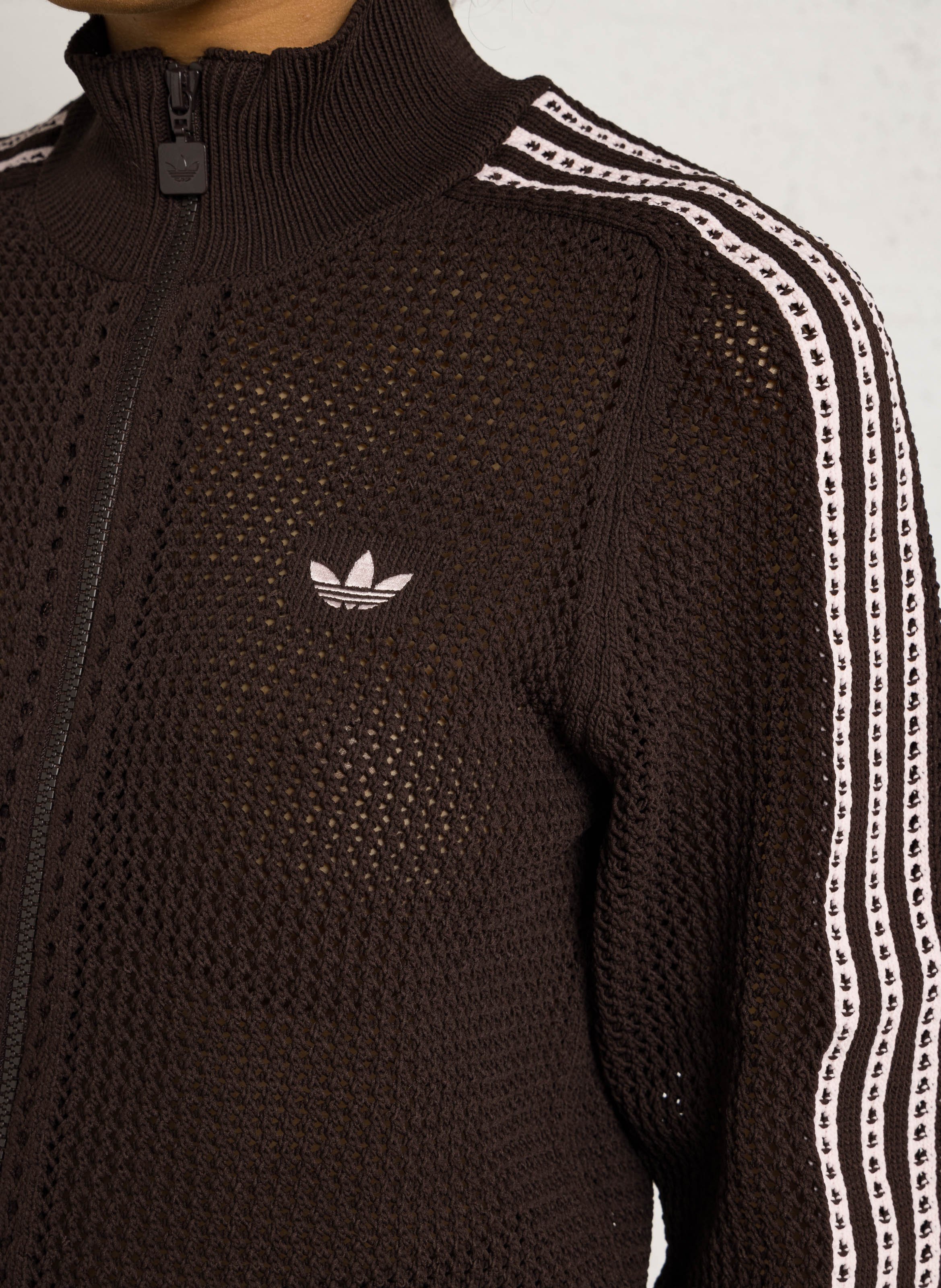 Veste zippée col montant ADIDAS Marron