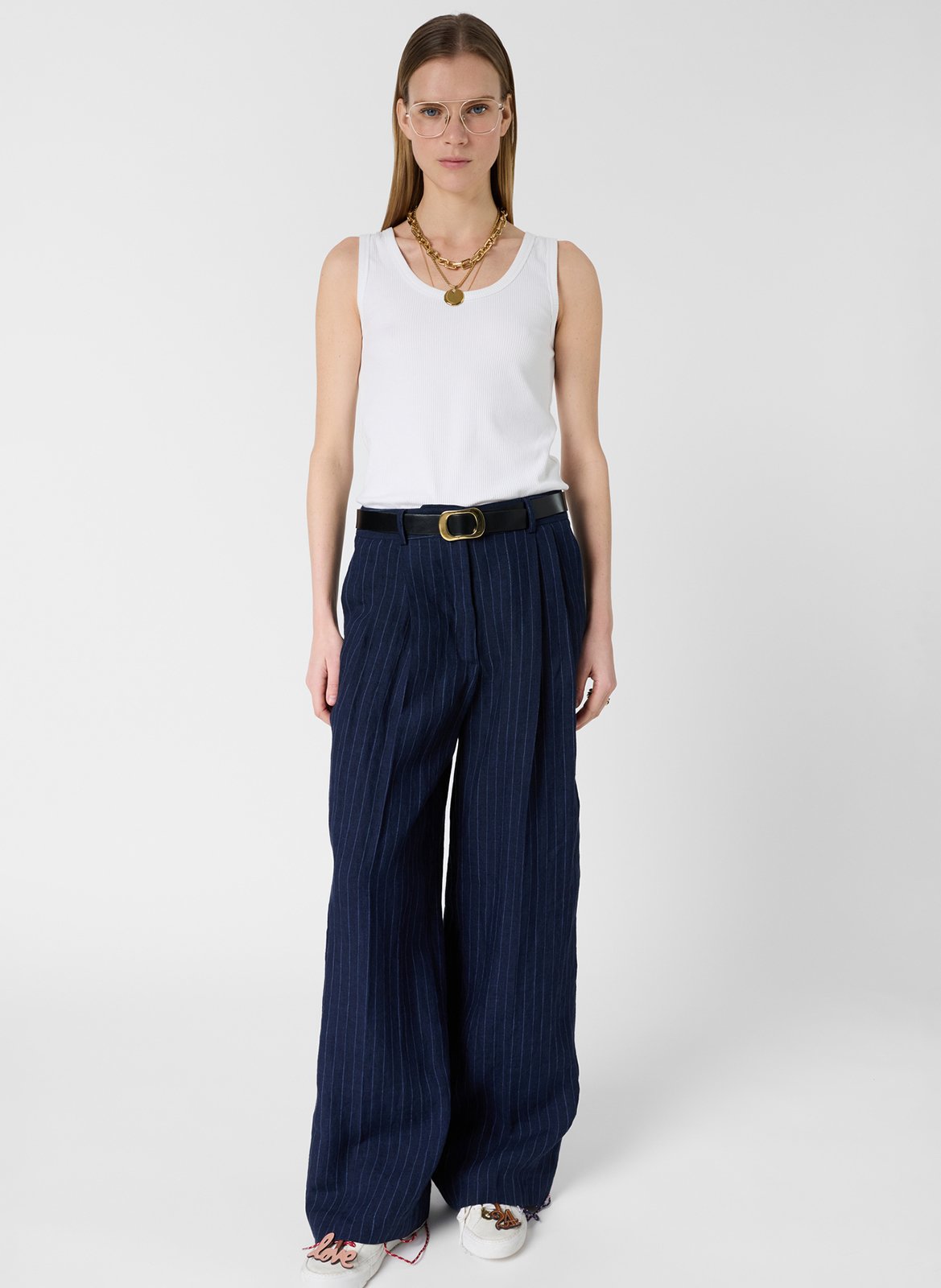 Pantalon large en lin GERARD DAREL Bleu