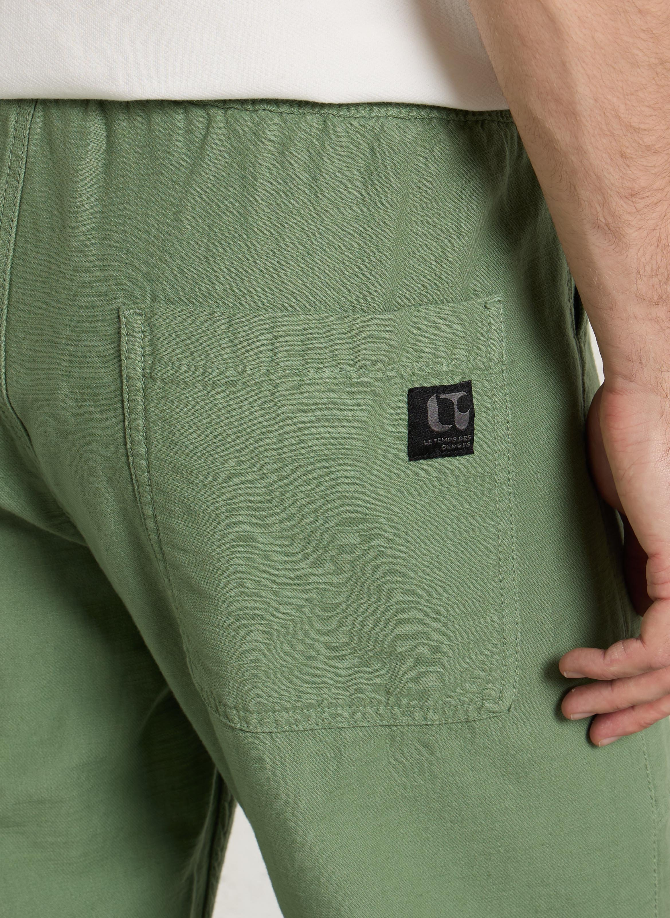 Slim-fit cotton cargo pants LE TEMPS DES CERISES Green