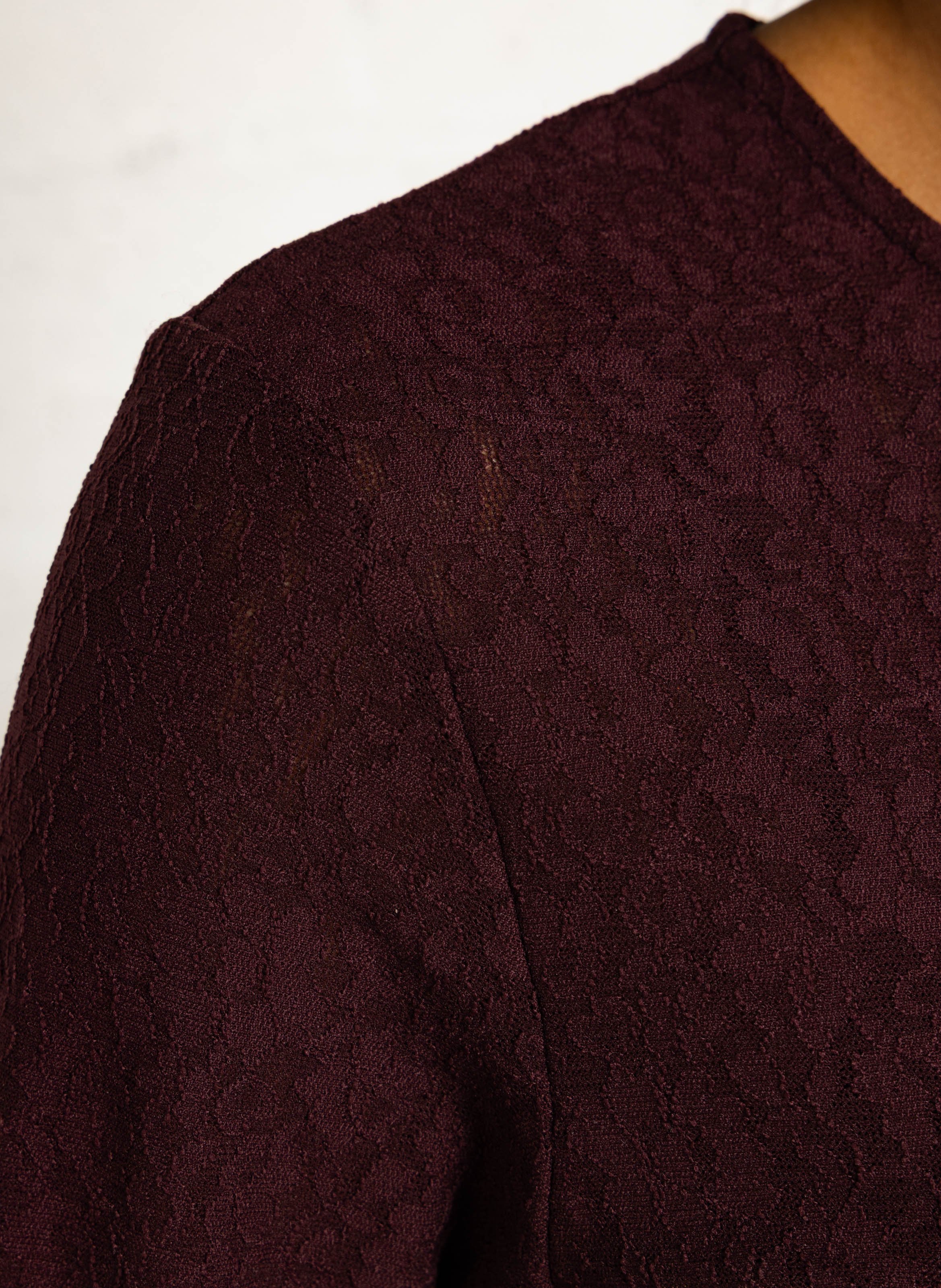 Long lace jacquard dress SUNCOO Plums