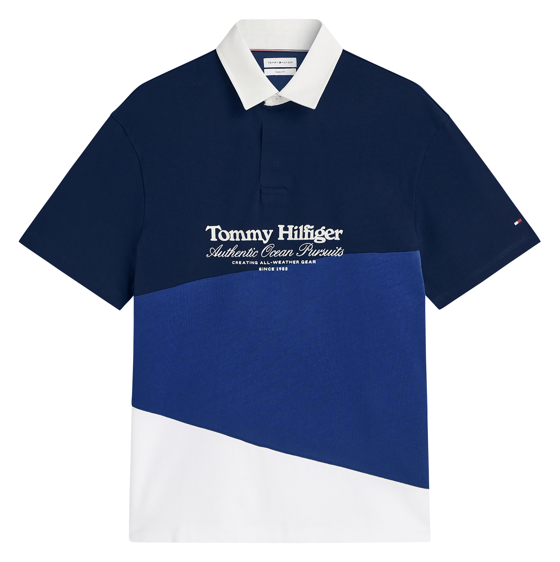 Polo droit en coton TOMMY HILFIGER Bleu