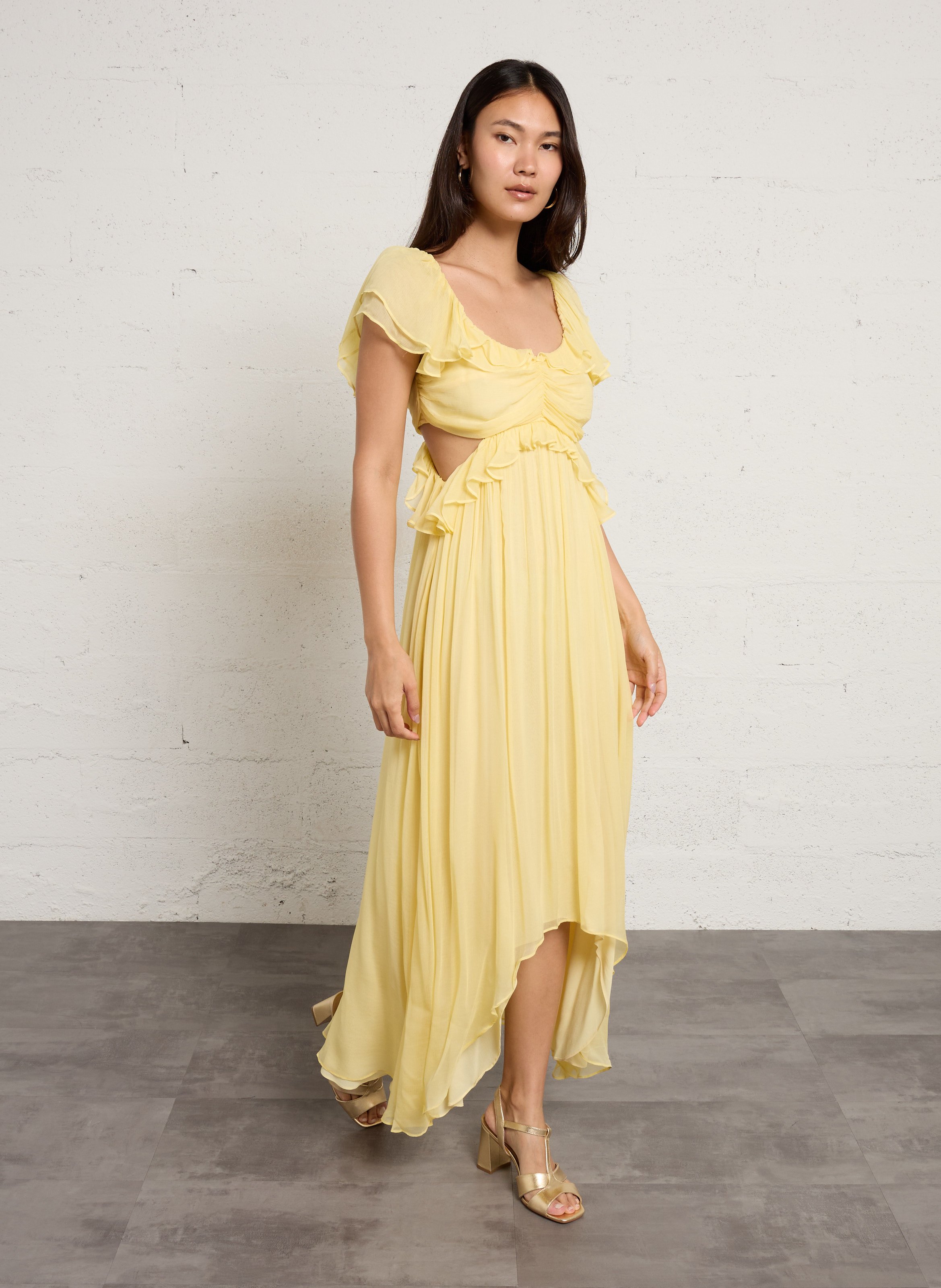 Robe longue fluide BERENICE Jaune
