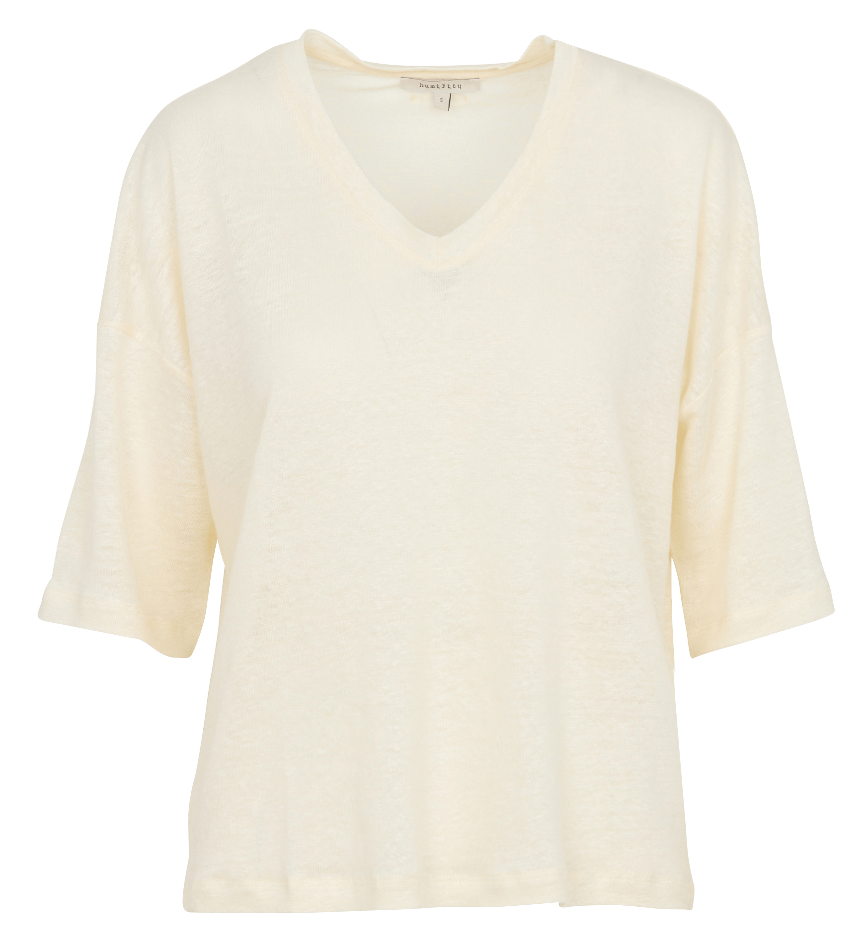 Feiner Leinenpullover mit V-Ausschnitt HUMILITY Beige