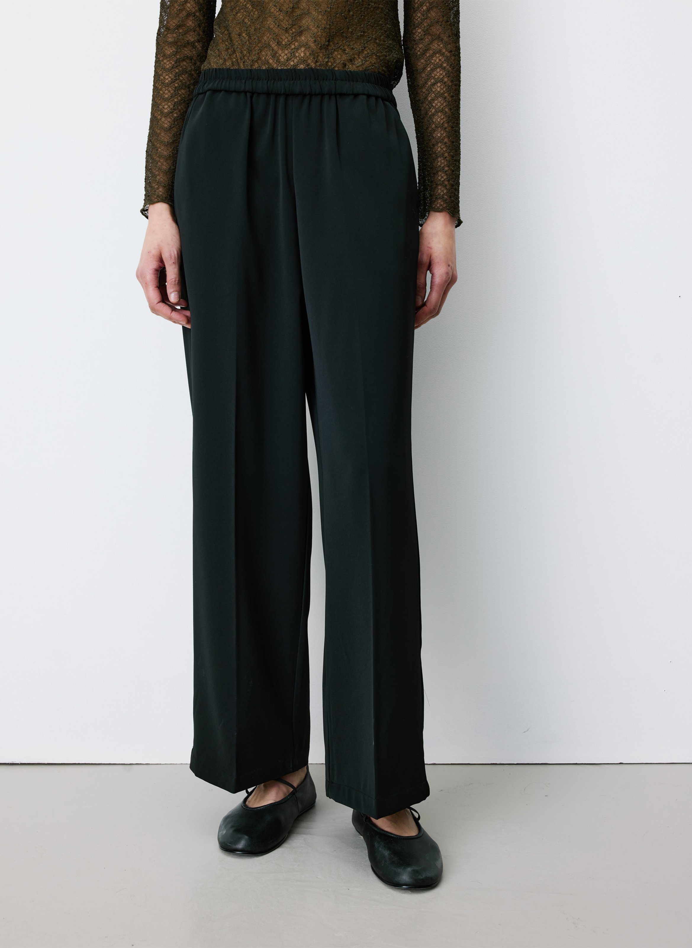 Rechte broek met halfhoge taille GRACE ET MILA Zwart