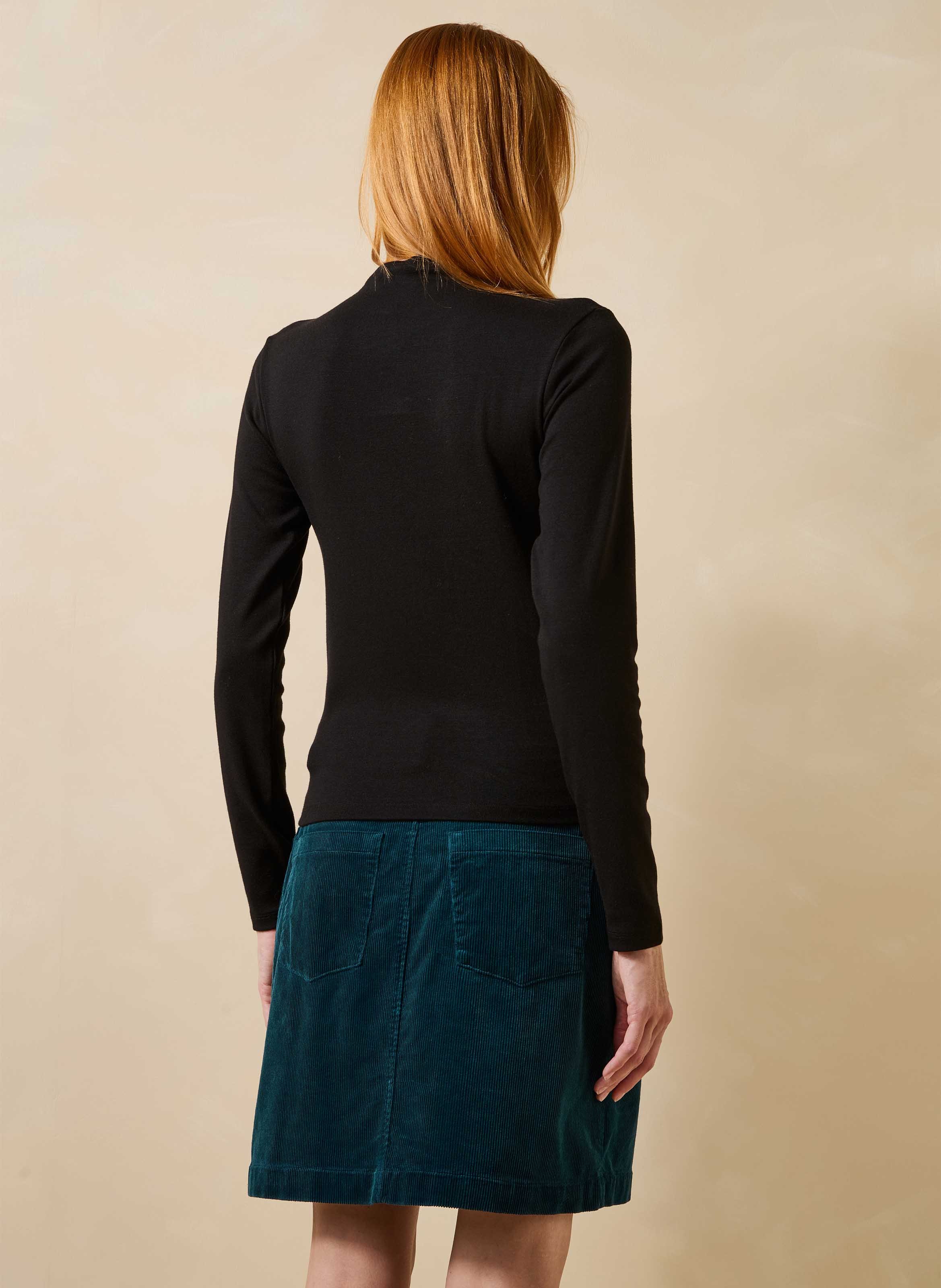 T-shirt met hoge kraag LA FEE MARABOUTEE Zwart