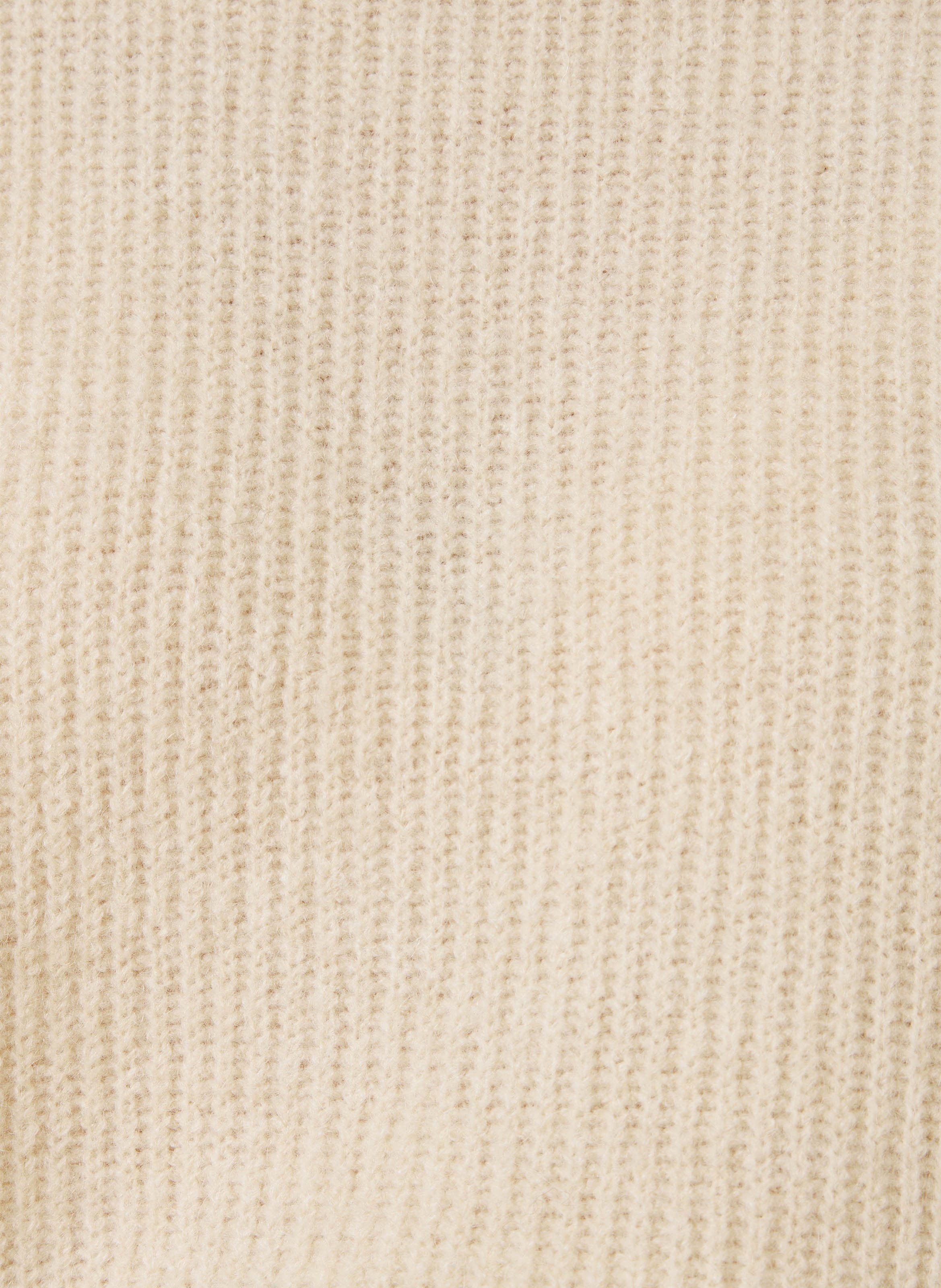 Round-neck mixed-knit straight sweater LA FEE MARABOUTEE White