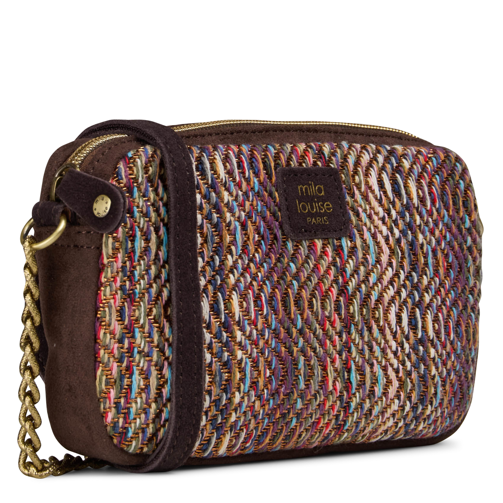 Handtasche aus gemischtem metallisiertem Leder MILA LOUISE Braun