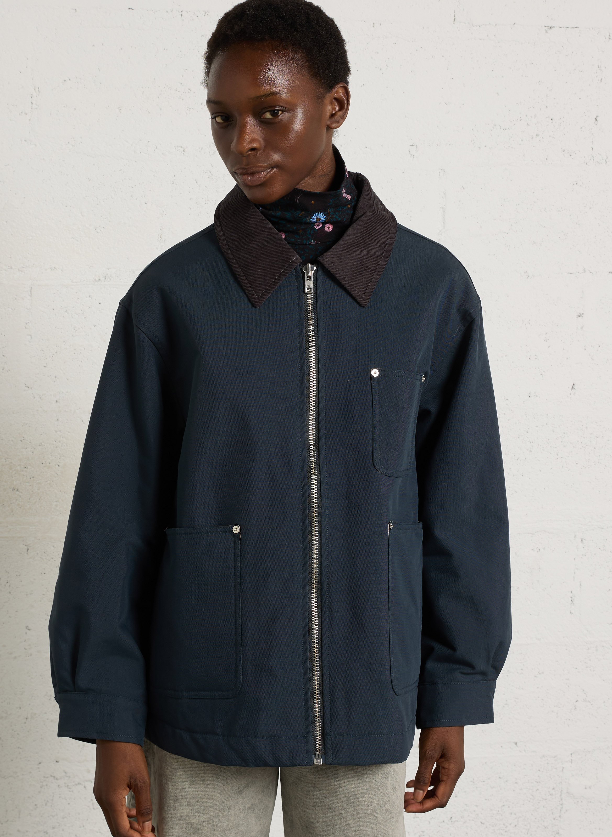 Cotton-blend jacket with classic collar BELLEROSE Blue