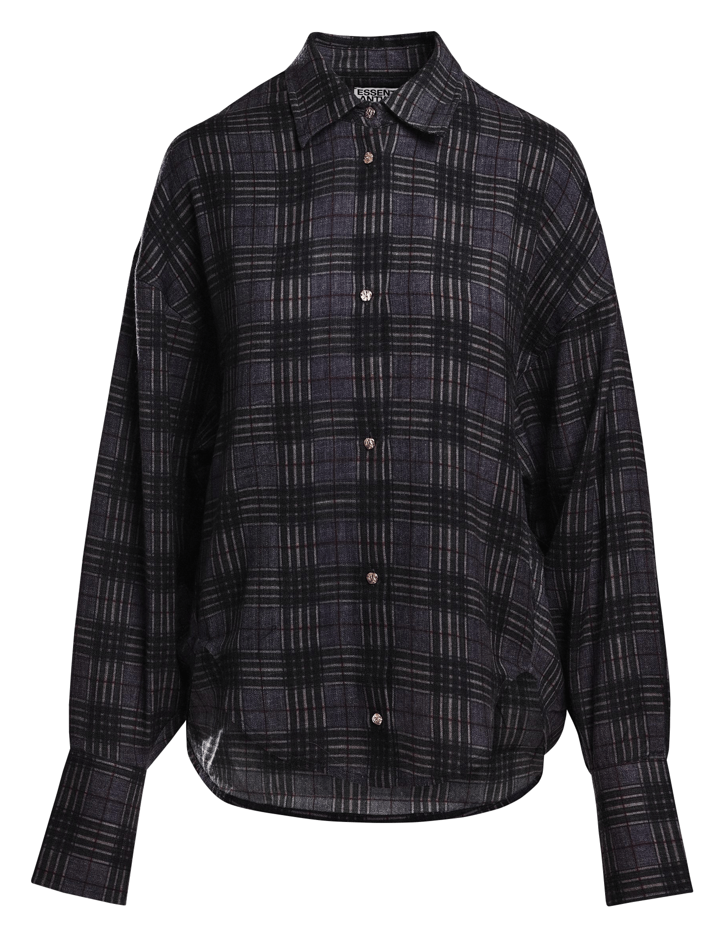 Straight-cut cotton-blend shirt with classic collar ESSENTIEL ANTWERP Grey