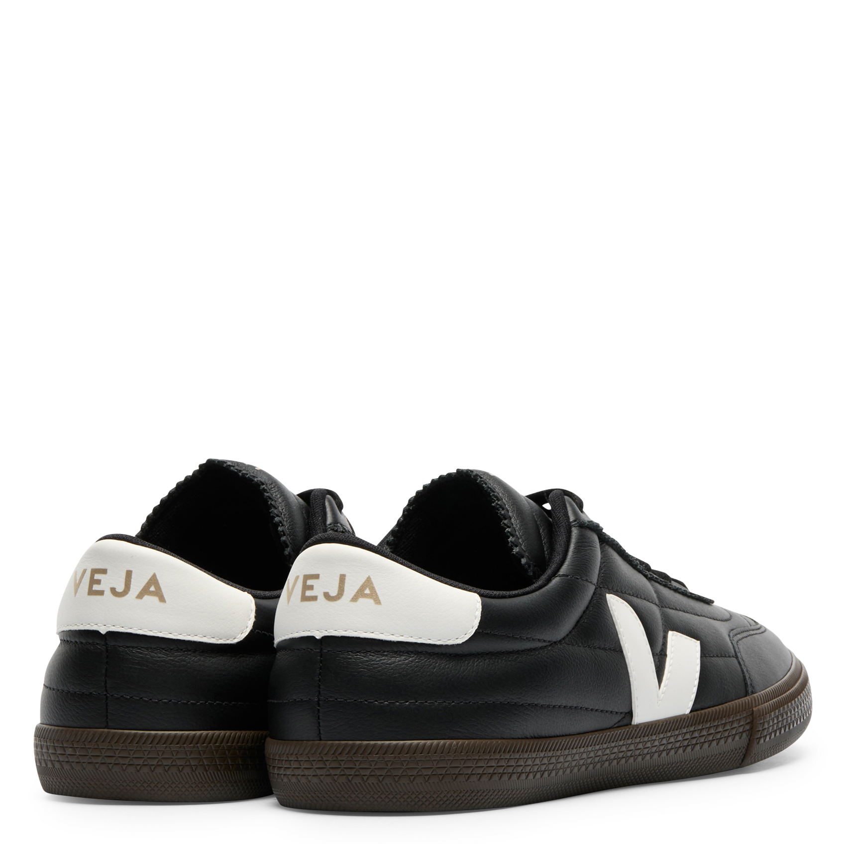 Leather low-top sneakers VEJA Black