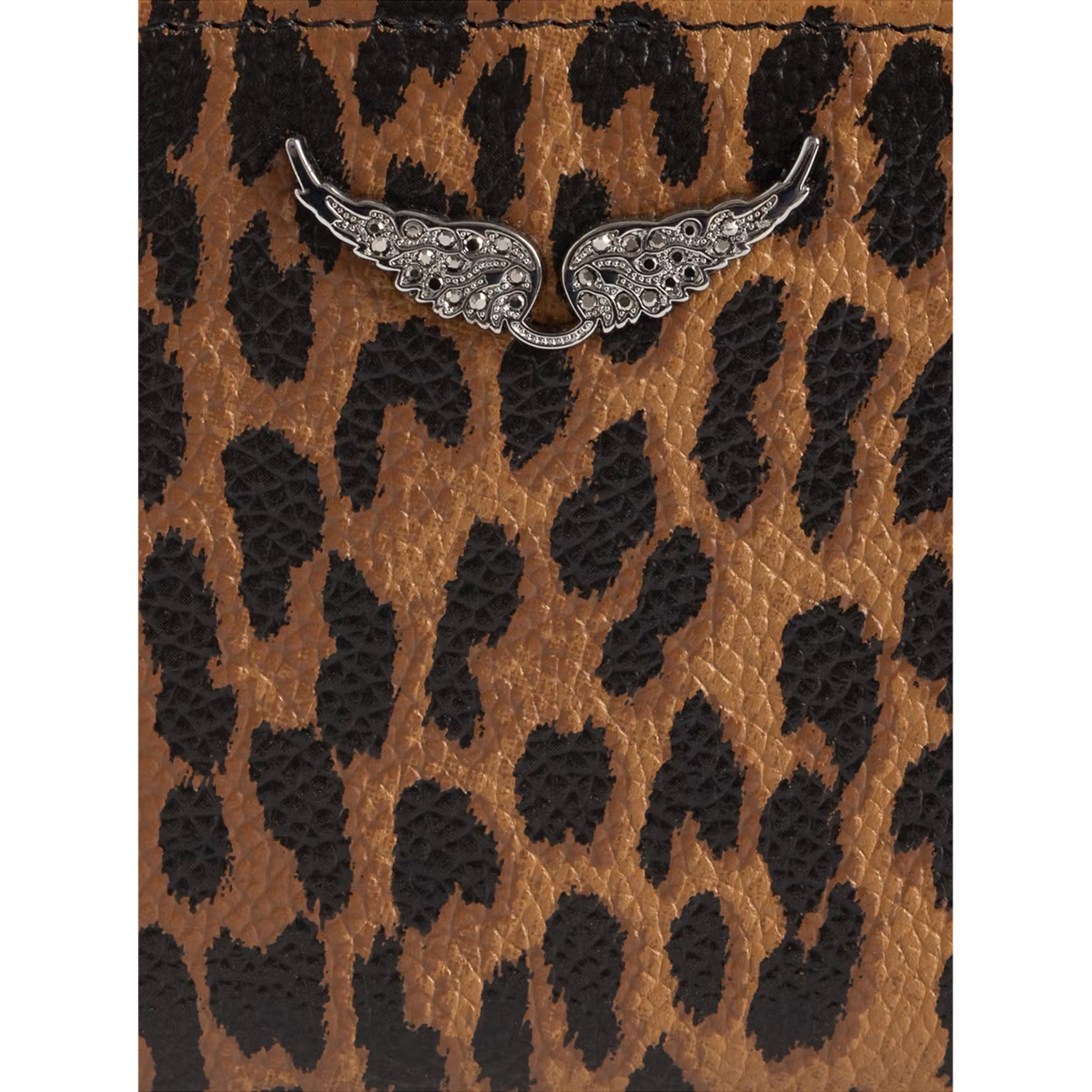 Leopard-Print Leder Reißverschluss Geldbörse ZADIG&VOLTAIRE Braun