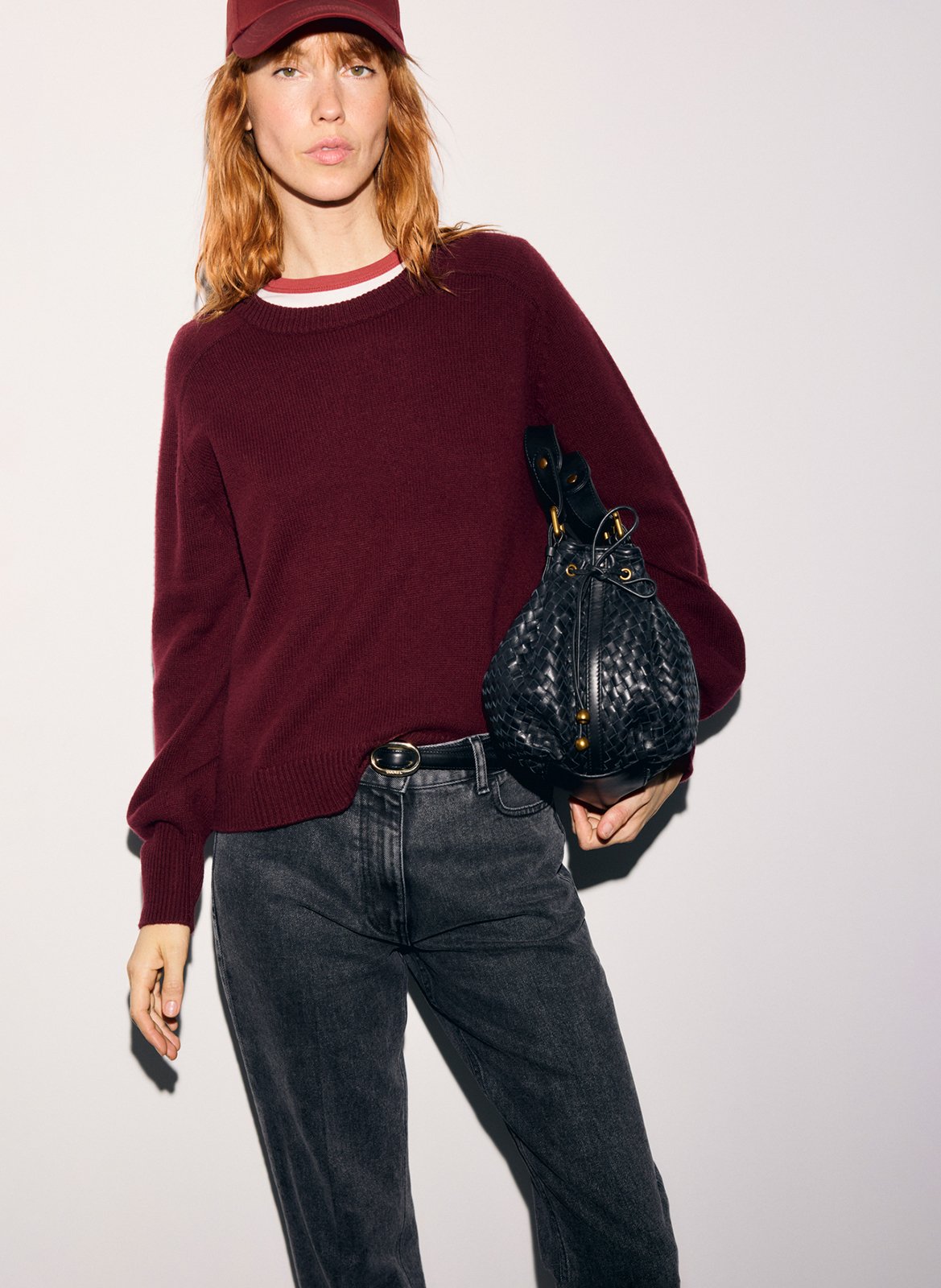 Straight wool sweater with removable collar GERARD DAREL Red
