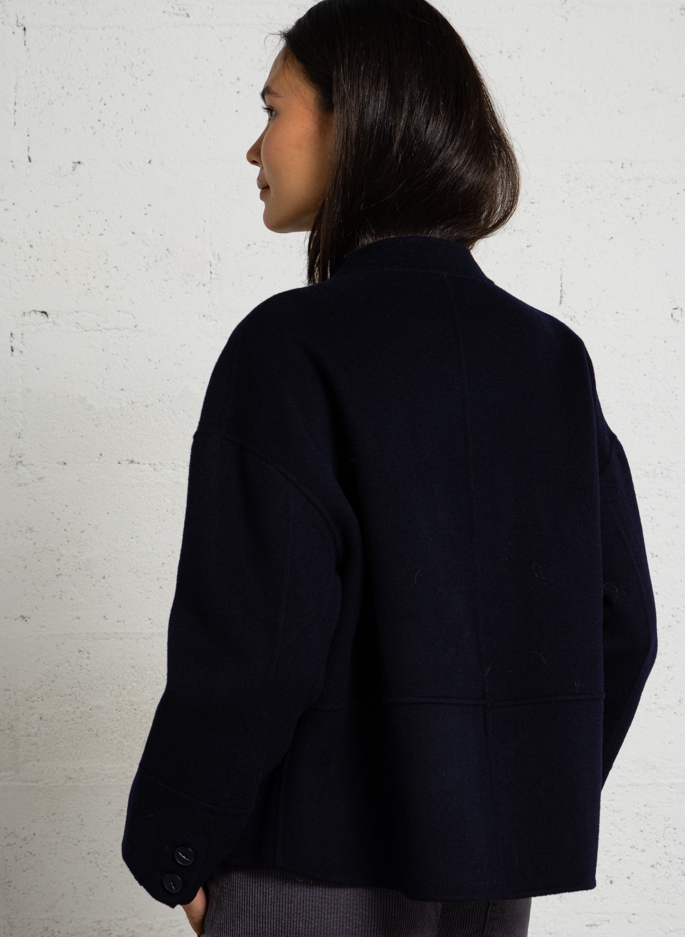Rundhalspullover aus Wollmix BELLA JONES Blau
