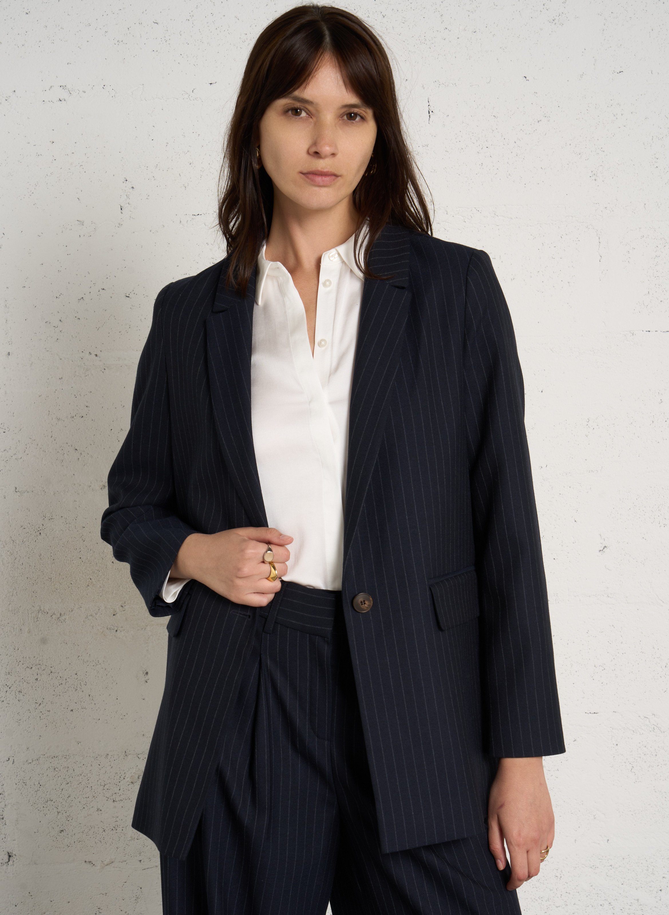 Veste blazer droit à rayures  MAISON 123 Bleu