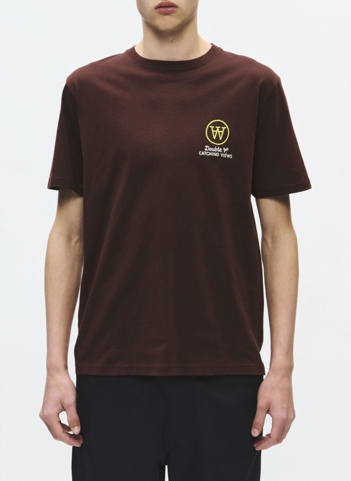 Tee-shirt col rond en coton WOOD WOOD Rouge