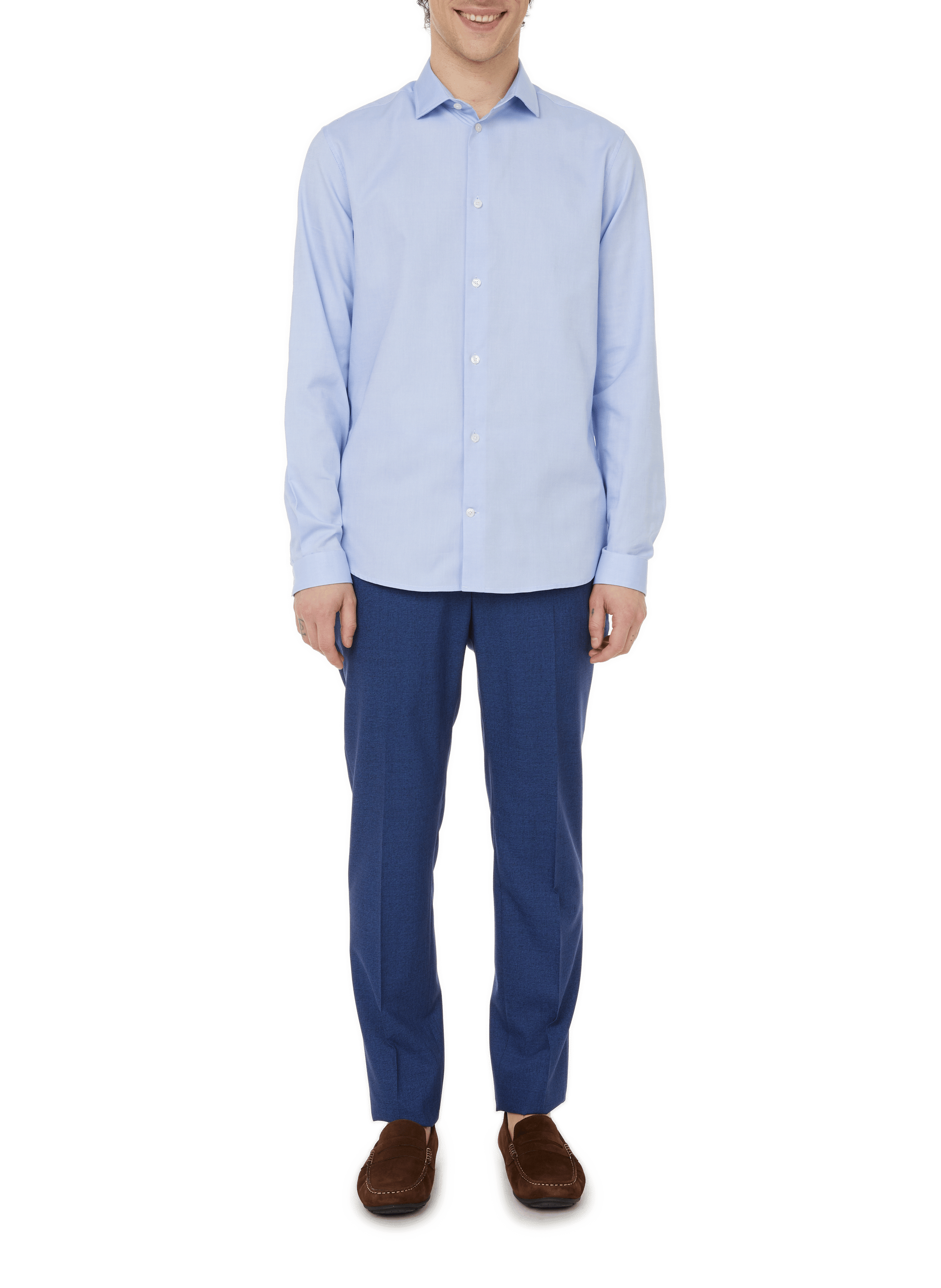 Slim-fit Kugan-S cotton shirt AU PRINTEMPS PARIS Blue