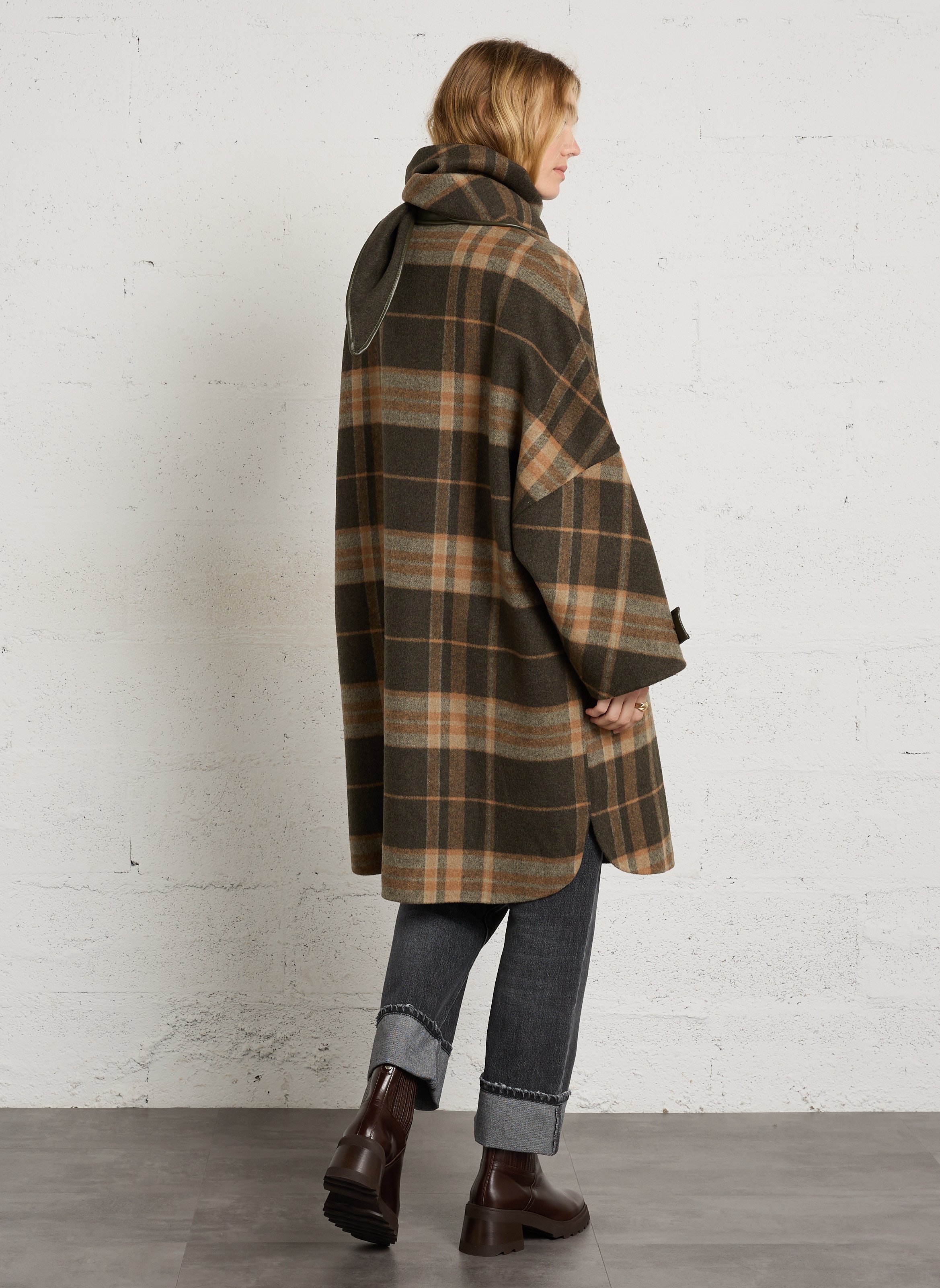 Manteau oversize en laine mélangée BERENICE Kaki