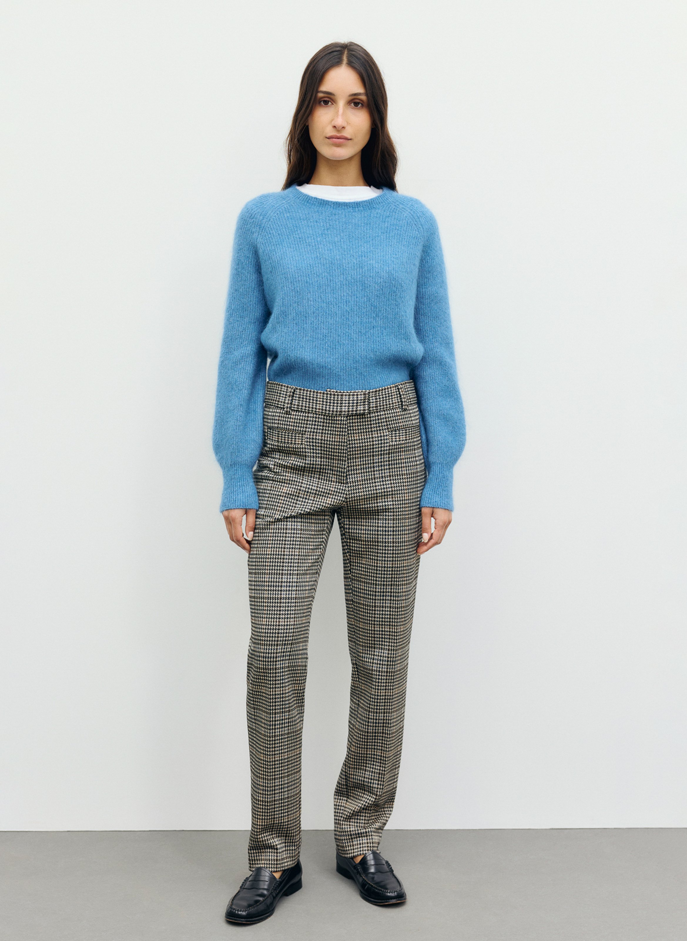 Slim-fit 7/8 houndstooth-print trousers GERARD DAREL Beige